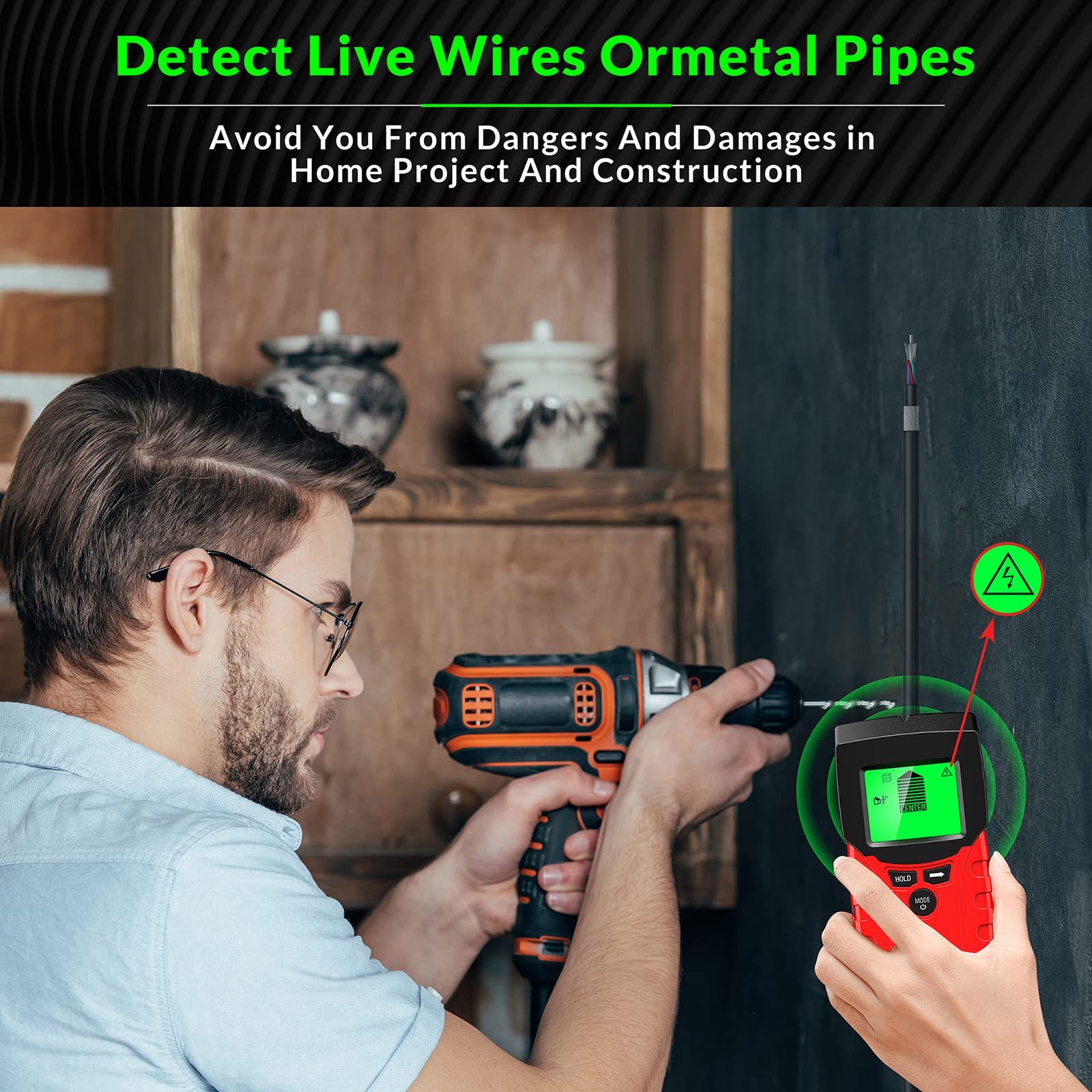 Buy Stud Finder Wall Scanner 6 in 1 with Wood Moisture Meter, Multi