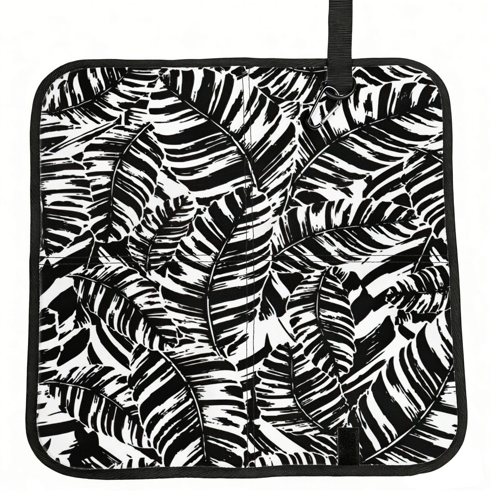 bghdfa Tropical Leaf Print Outdoor Sitting Mat Waterproof Oxford Cloth Seat Cushion Folding Foam Camping Seat For Picnic