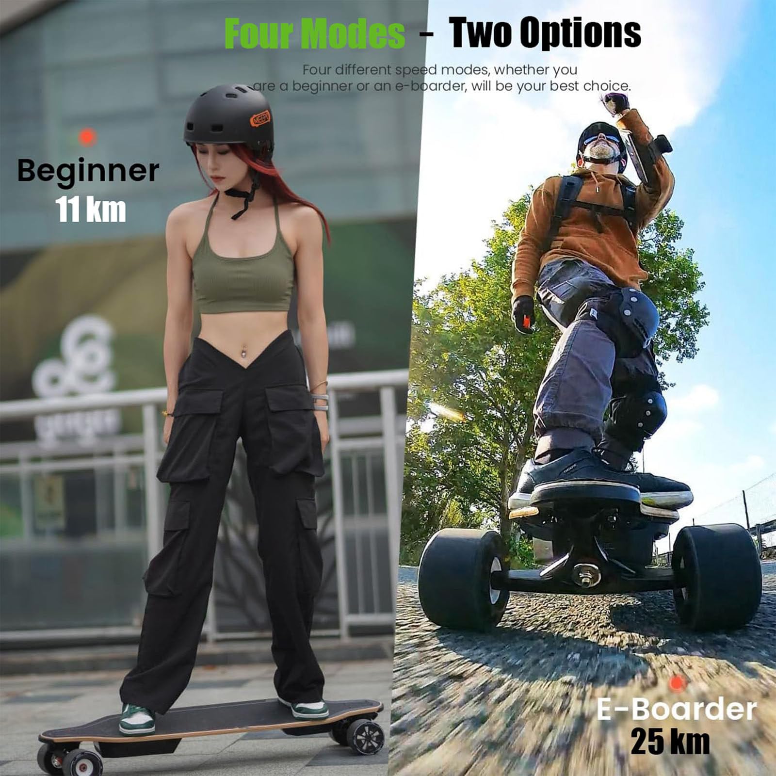 Planche Électrique Noire - Autonomie De 15km, Vitesse Max De