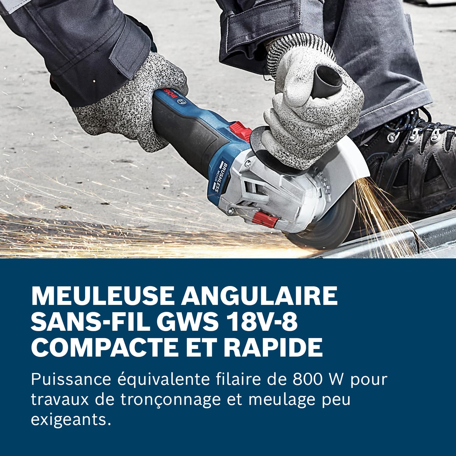 Bosch Professional 18V System meuleuse angulaire sans-fil GWS 18V-8 (diamètre de disque 125 mm, avec L-BOXX, sans batterie ni chargeur)