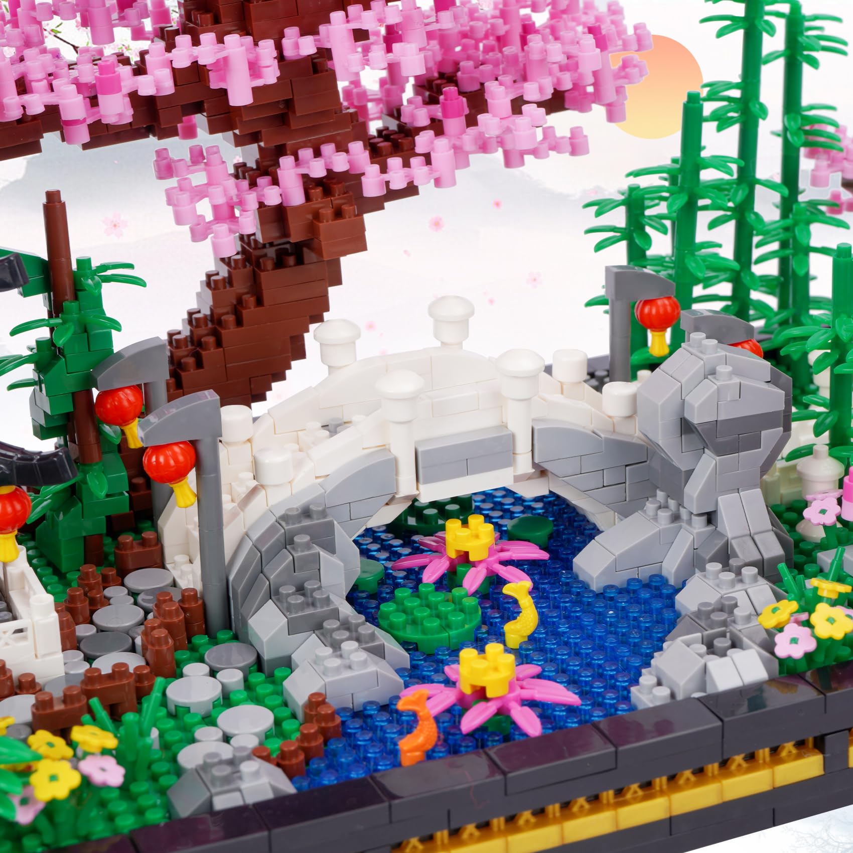 LULUFUN Building Blocks Set, Architecture Building Toy, Sakura Garden Brick Model, Mini Building Blocks Kits - Image 4