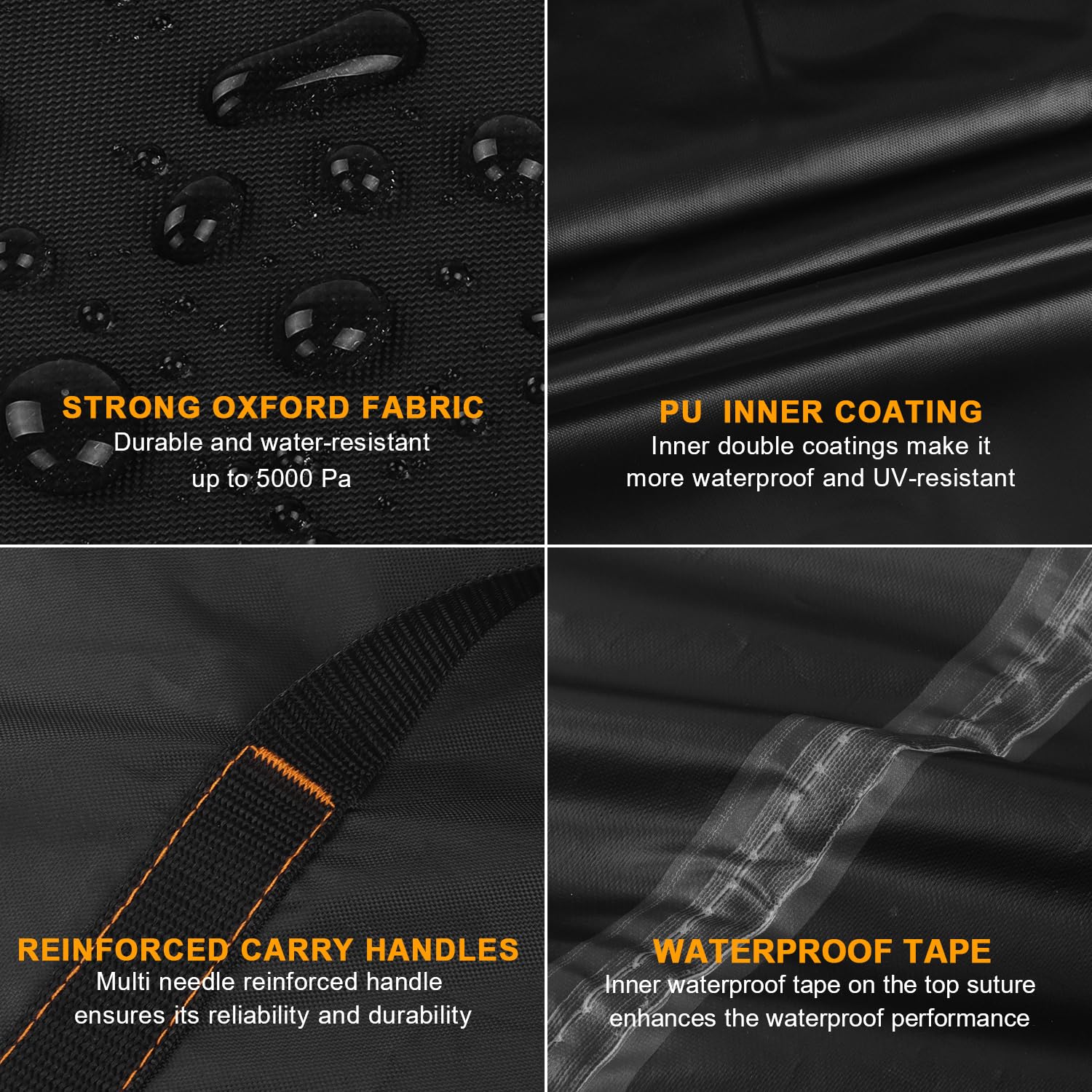 HEIMUNI Borse di Stoccaggio per Esterni Borsa per Cuscini da Giardino Impermeabile, Borsa Albero Natale Porta Cuscini da Esterno con Maniglia Custodia Borsa Porta Cuscini da Esterno 130x45x55cm