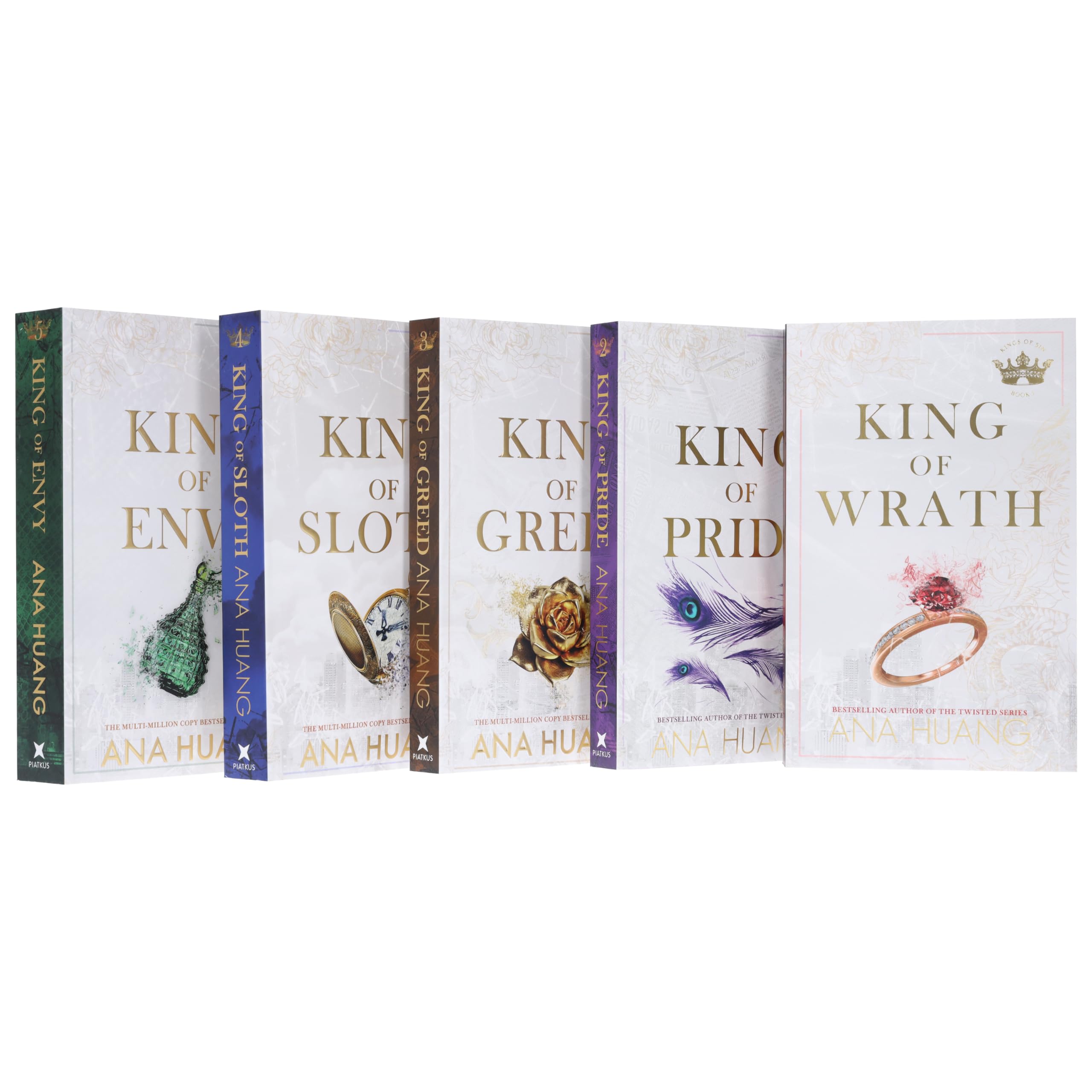 Kings of Sin Series by Ana Huang 5 Books Collection Set (King of Wrath, King of Pride, King of Greed, King of Sloth & King of Envy)