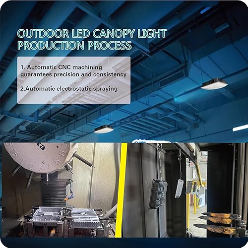 Miniatura 3 de Luz LED para toldo de 45 W, AC100-277 V, 5400 lúmenes, 5000 K, certificación ETL y DLC, luz LED impermeable IP65, luces LED cuadradas para exteriores