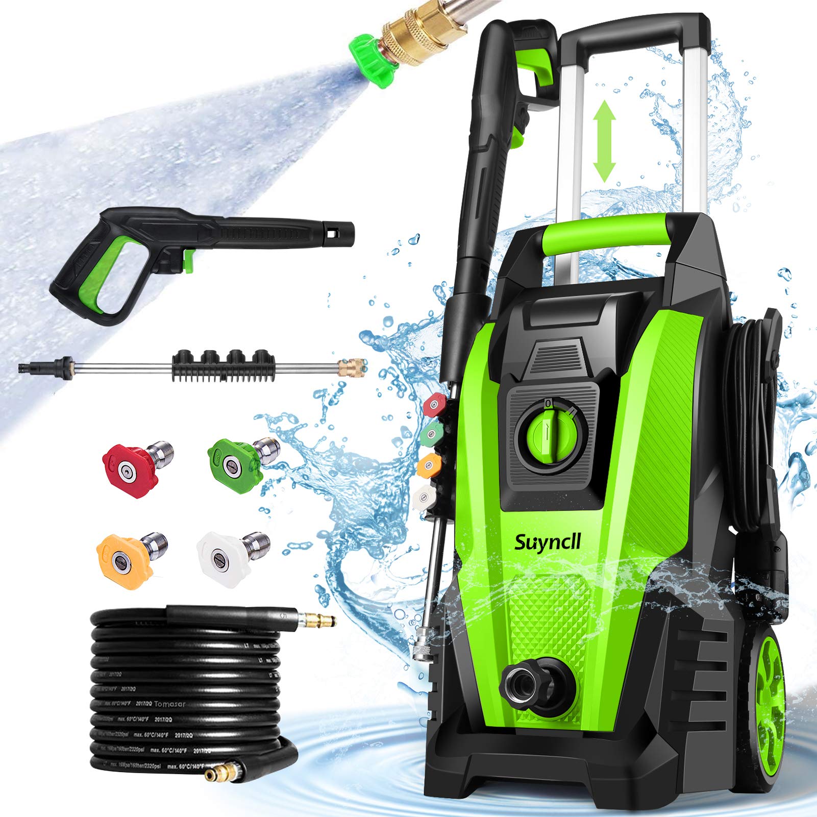 Suyncll Pressure Washer, 2.11GPM Electric Power Washer,1800W High