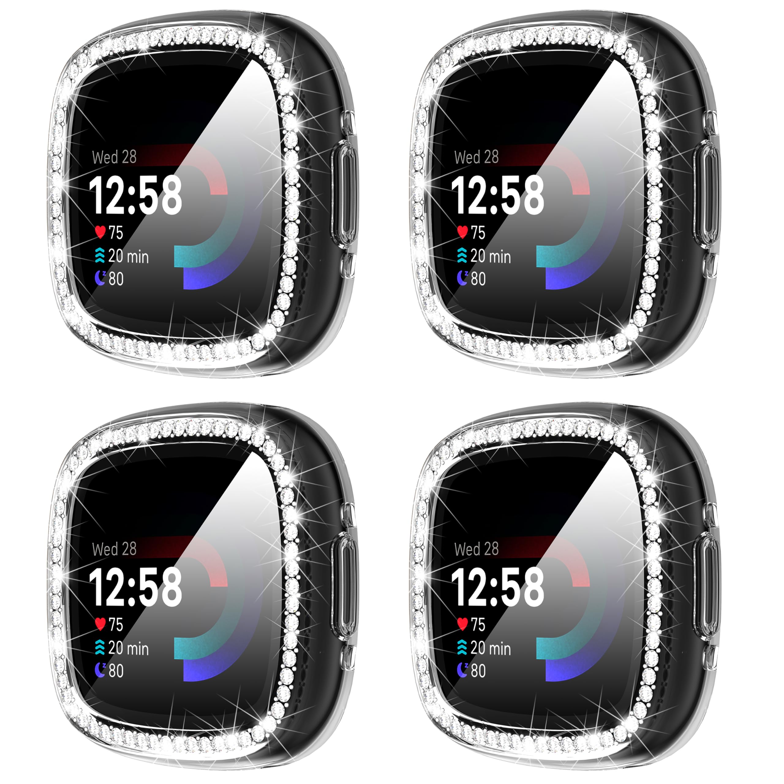 Suoman 4-Pack for Fitbit Sense 2/Versa 4 Case