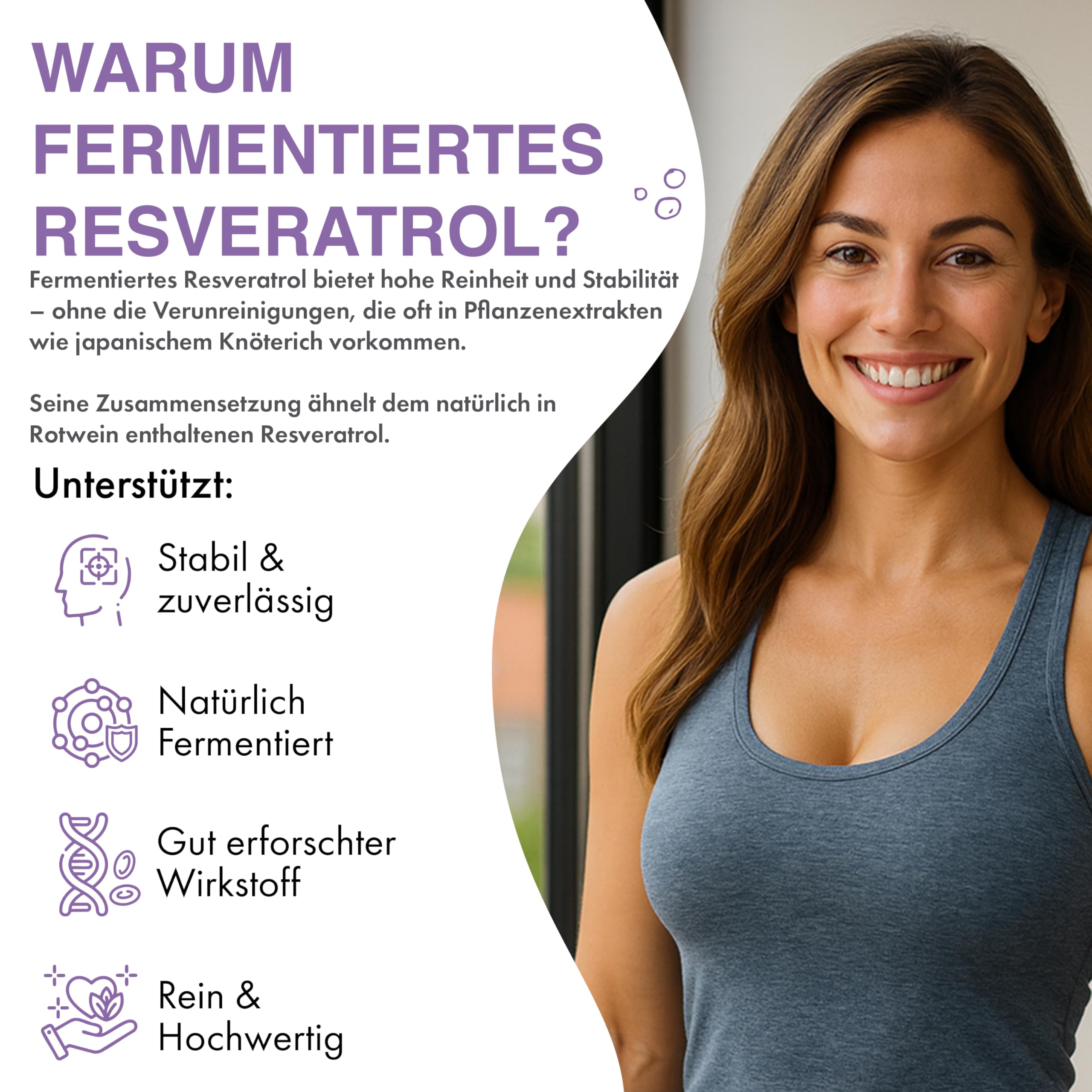 Trans-Resveratrol 500 mg | 120 vegane Kapseln | Hochdosiert | 98 % Reinheit | Natürlich fermentiert | Mit Piperin | Laborgeprüft | Premium-Qualität