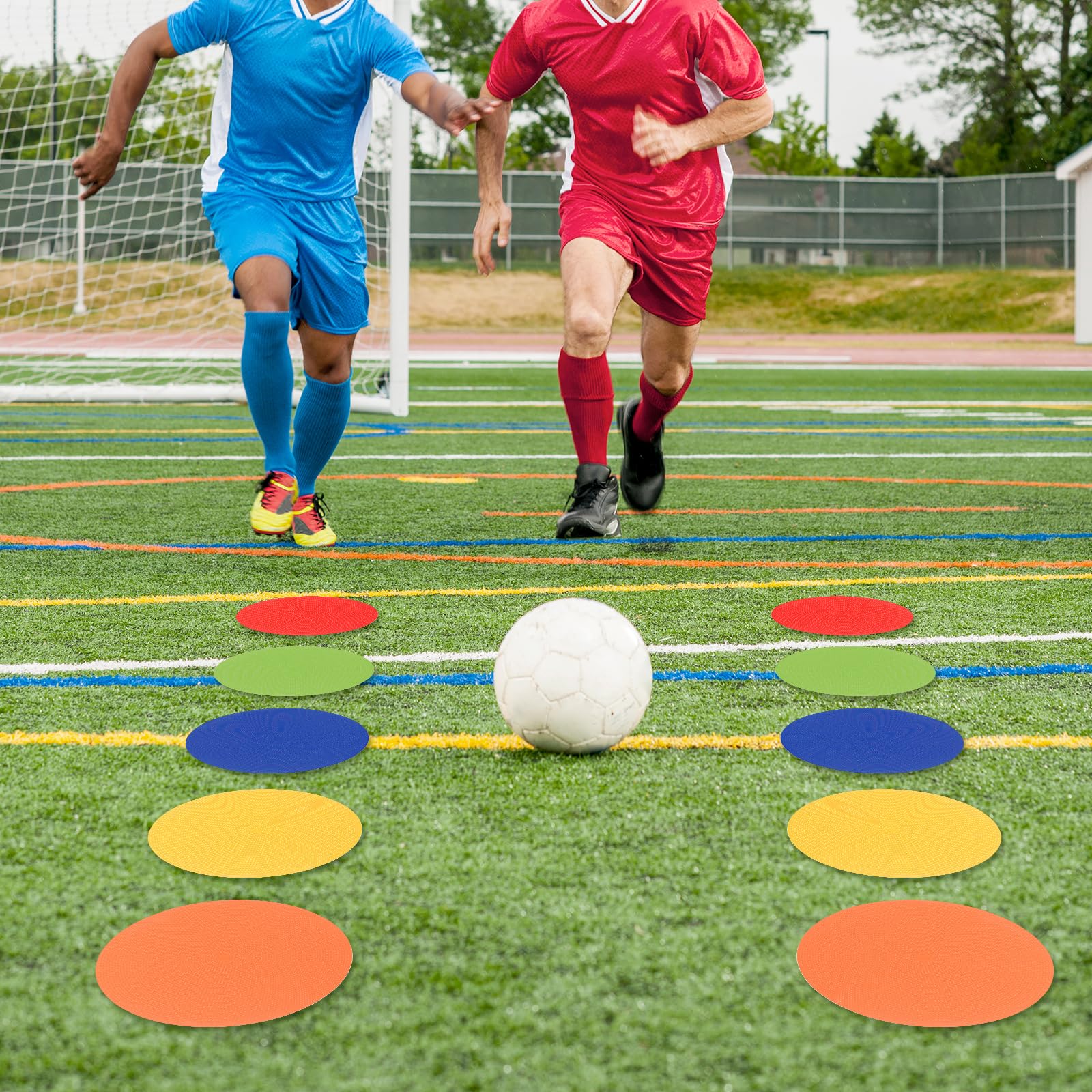 MIVIDE 20pcs Disque de Marquage Plat 23 cm, 5 Couleurs Plats Cône de Marquage, Plot Sport pour l'Entraînement, Le Football, Les Terrains de Sport