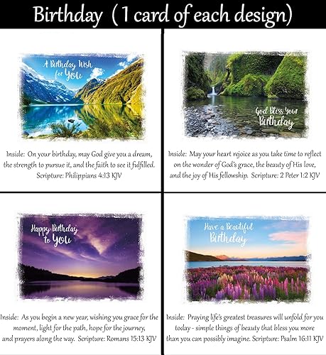 Miniatura 4 de Cumpleaños (sin tarjetas repetidas) 32 diseños cristianosreligiosos de tarjetas de felicitación #3  Escrituras en cada tarjeta