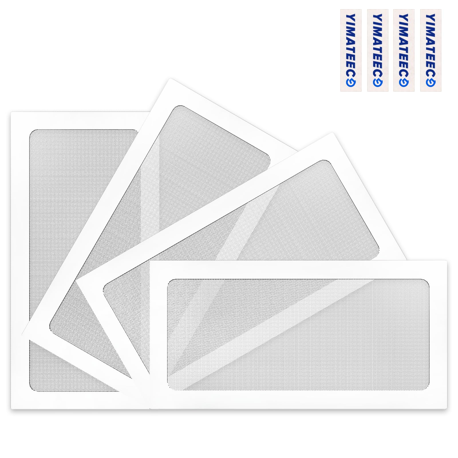 Dust Filter PC 140mm x 280mm Magnetic Fan Dust Mesh Filter for Computer Cooler Fan/PSU/Routers, PVC 50 Mesh PC Case Screen Dustproof Vent Filter Cover Fan Grills (PVC, 140 * 280mm, 4pcs, White)