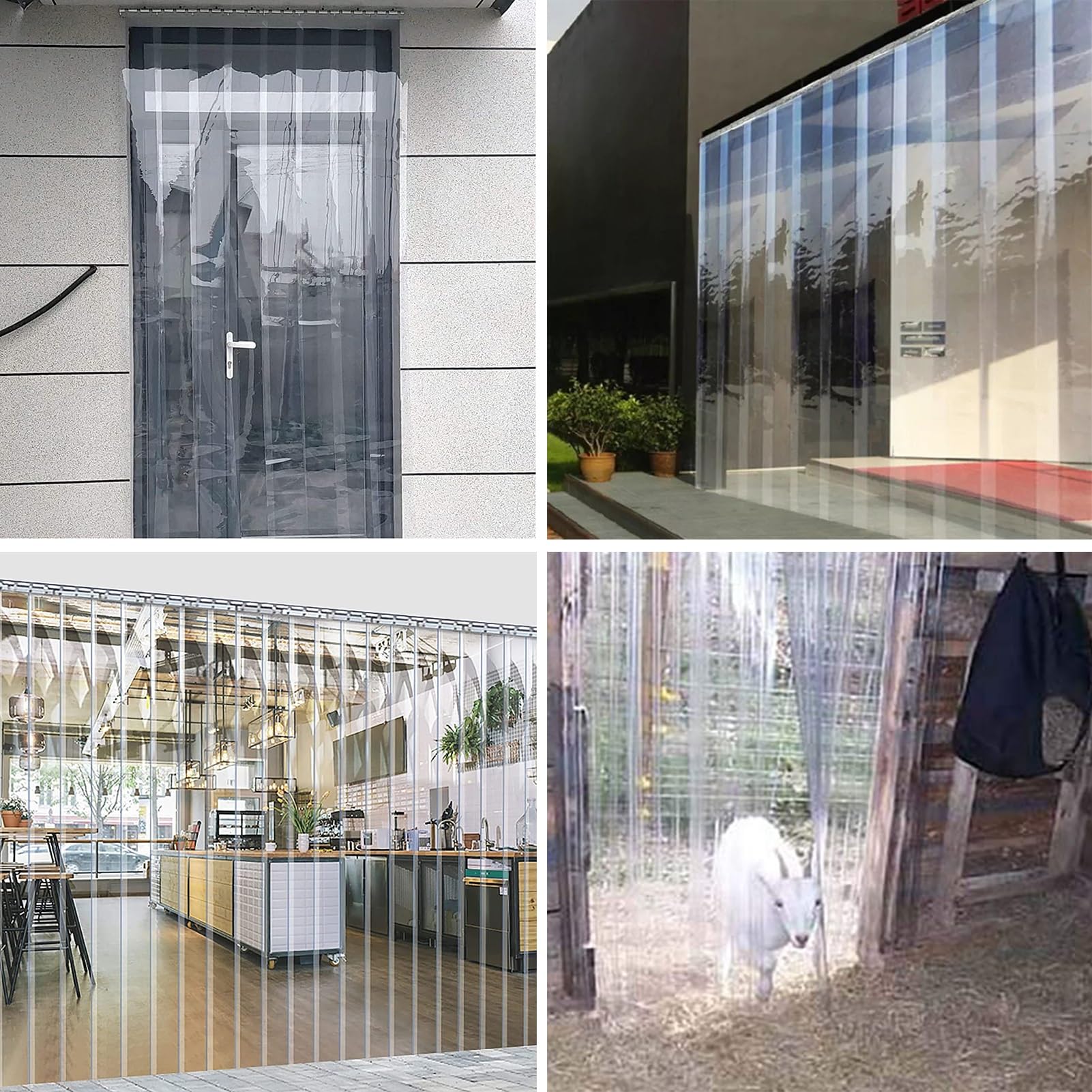 Zasłona z taśmą PCW, zasłona do zamrażania PCW, przezroczyste żaluzje winylowe do garażu przemysłowego, sklepu, patio, magazynu, 135 x 260 cm, panele izolacyjne do regulacji temperatury i oszczędności