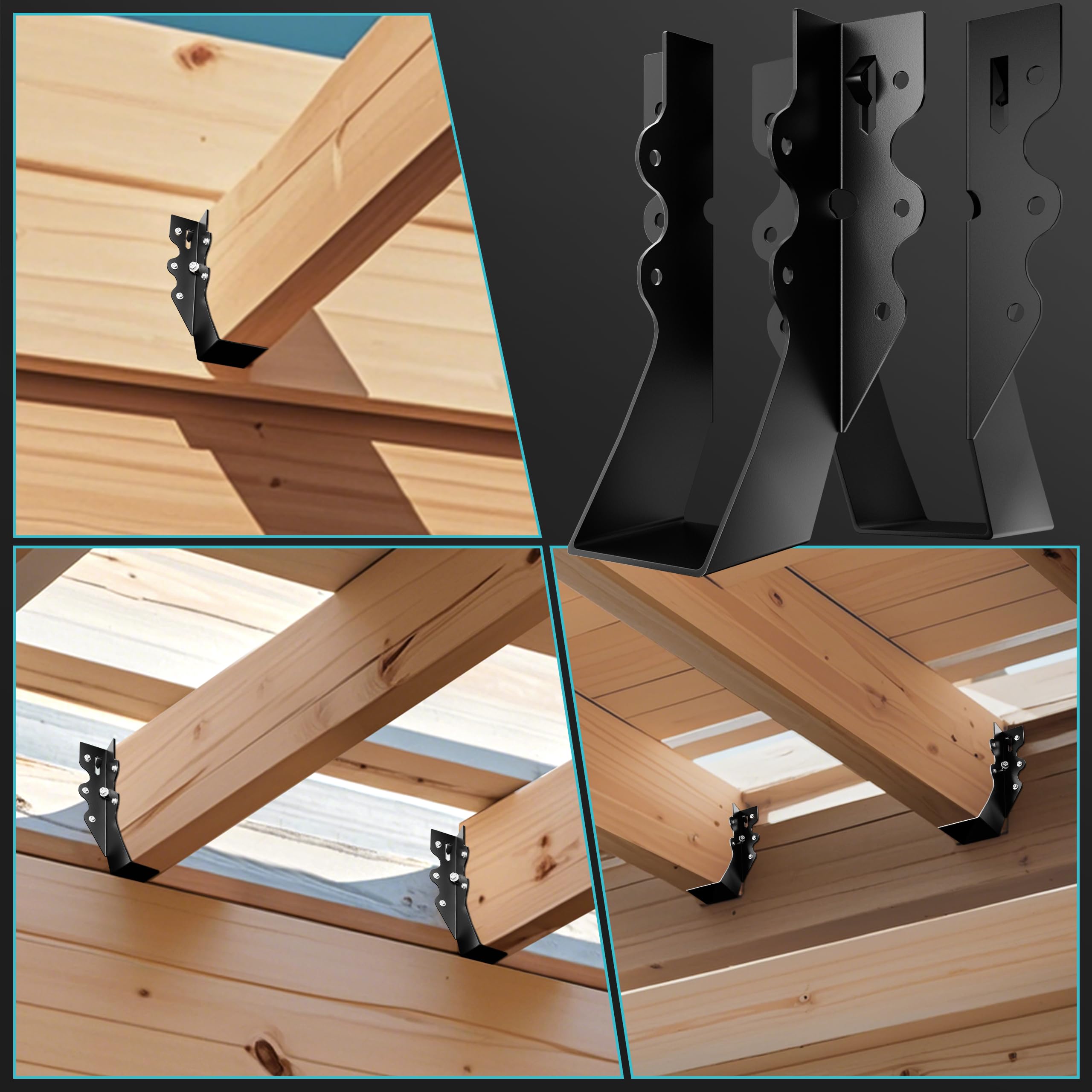 2x6 Rafters R49 Snapklik.com : 25 Pcs Black 2x6 Joist Hangers For Wood, Rafter Brackets ...