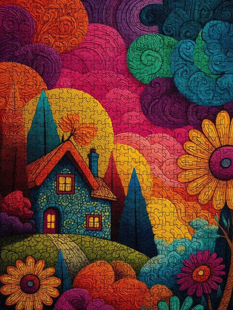 Puzzle 6000 Teile, Blumen Bergweg Puzzle Erwachsene 6000, Klassische Puzzles, Puzzlespiele für Die Ganze Familie, Mit Schöner Verpackung, Dekoration Puzzles und Geschenke FNKL3-487