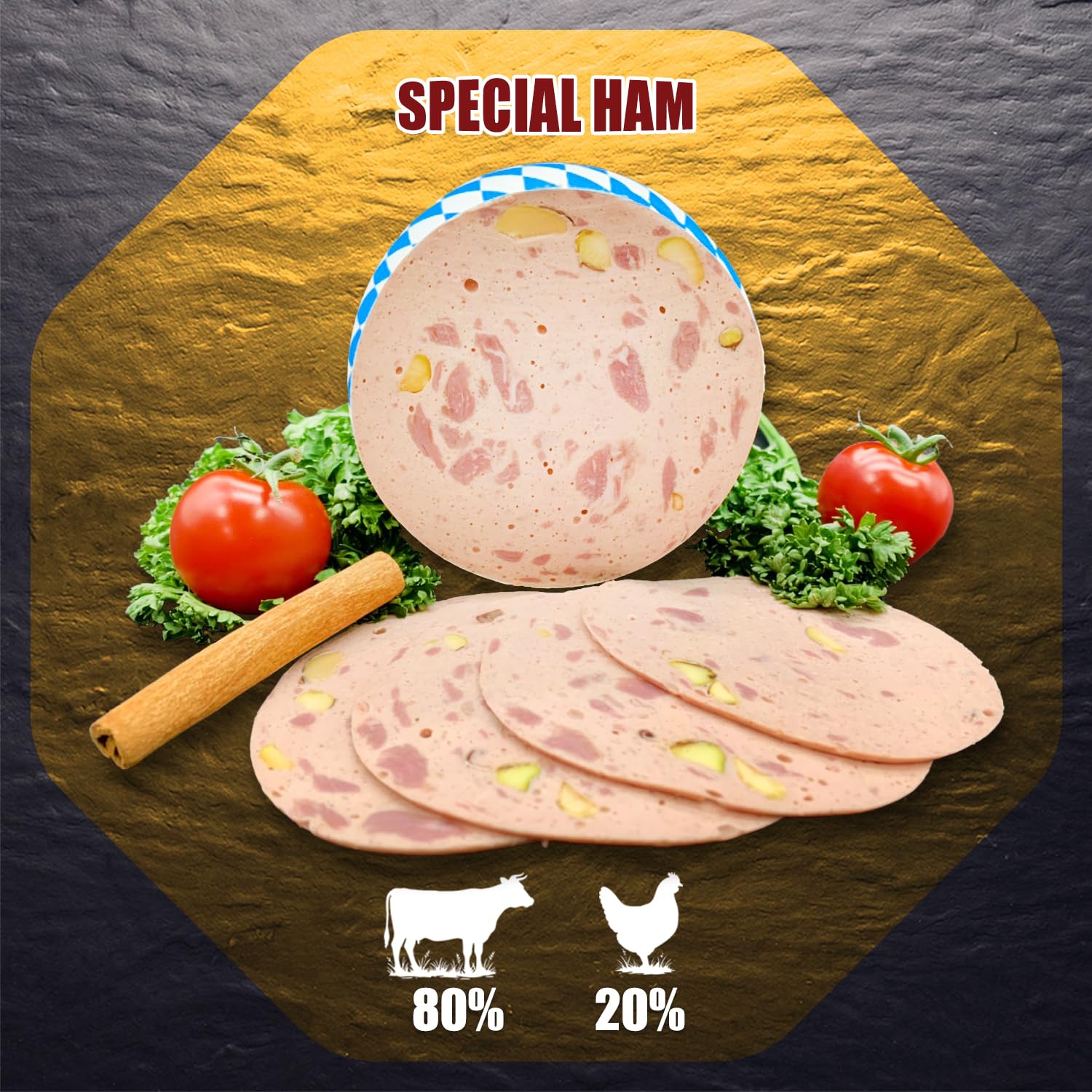 Amazon.co.jp: 7HAM スペシャルハム ピスタチオ入り 牛肉 ハム 200g