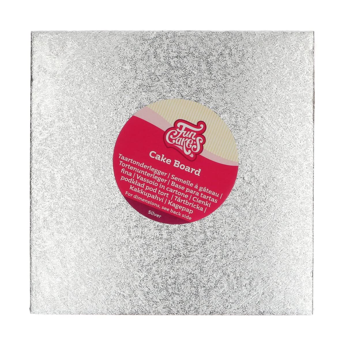 Funcakes Silver 3Mm Square Cake Board