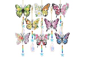 8 Pcs Butterfly Diamonds Paintings Suncatchers for Adults