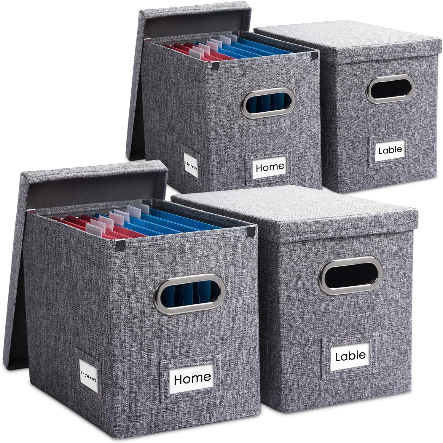 PRANDOM File Organizer Box Set of 4 Collapsible