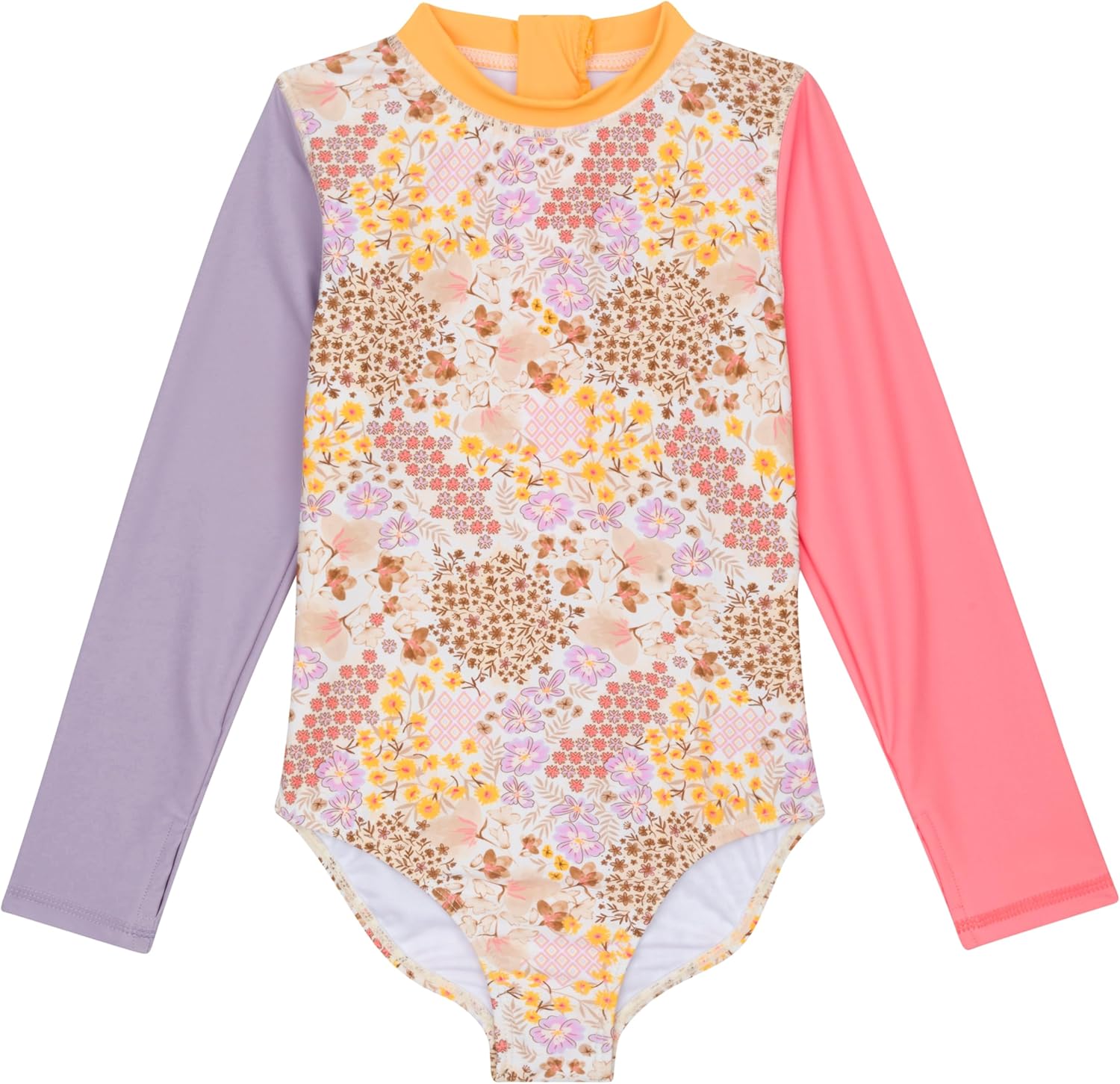 SwimZip® Girls' Long Sleeve One-Piece Swimsuit with UPF 50+ Sun Protection