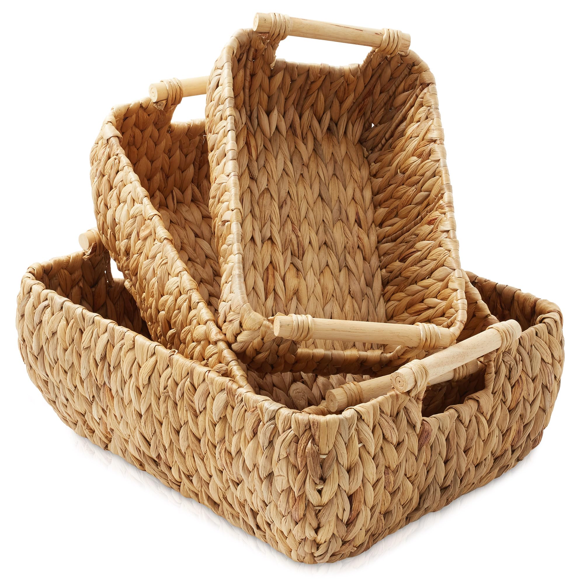 Amazon.com - Casafield Set of 3 Water Hyacinth Oval Storage
