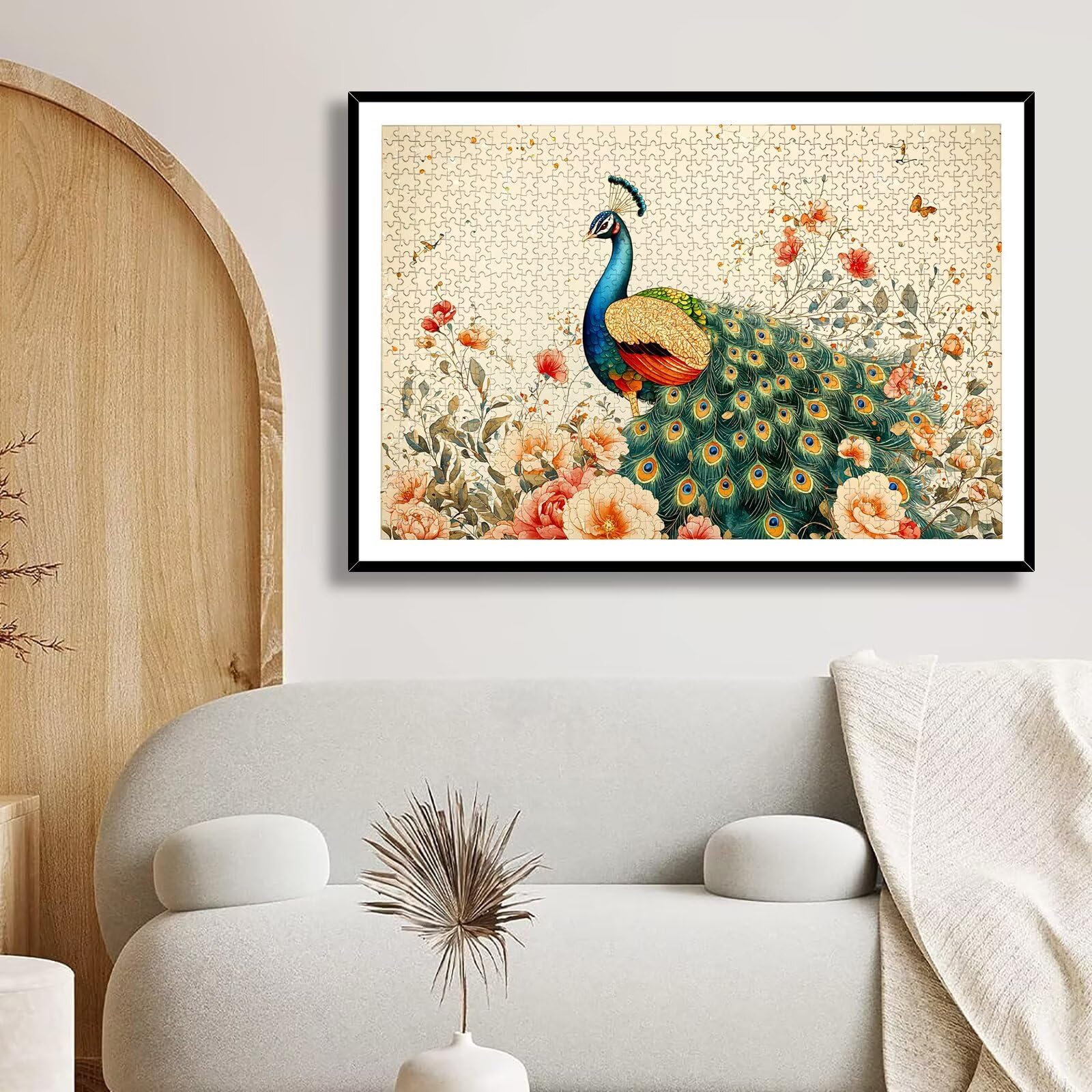 Puzzle 6000 Pezzi per Adulti Bambini, Puzzle Fiore in Legno per Adulti, Puzzles Pavone Impegnativi, Giochi Educativo per Famiglie, Rompecapo con Scatola per Decorazioni Casa, Regalo Donna, -9080