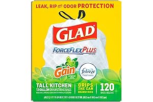 Glad ForceFlex Plus 13-Gallon Tall Kitchen Bags 120-Count: A Sturdy and Spacious Kitchen Essential