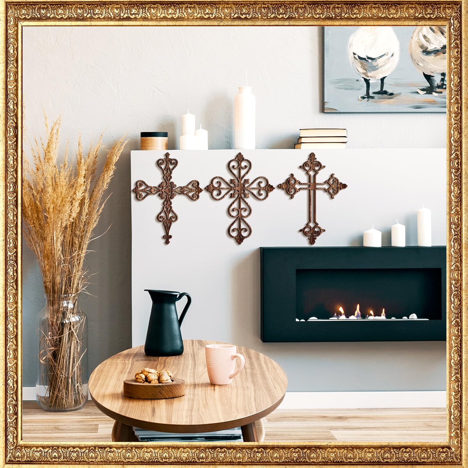 wall deco十字架 Amazon.com: Soaoo 6 Pcs Wooden Wall Hanging Cross - Religious