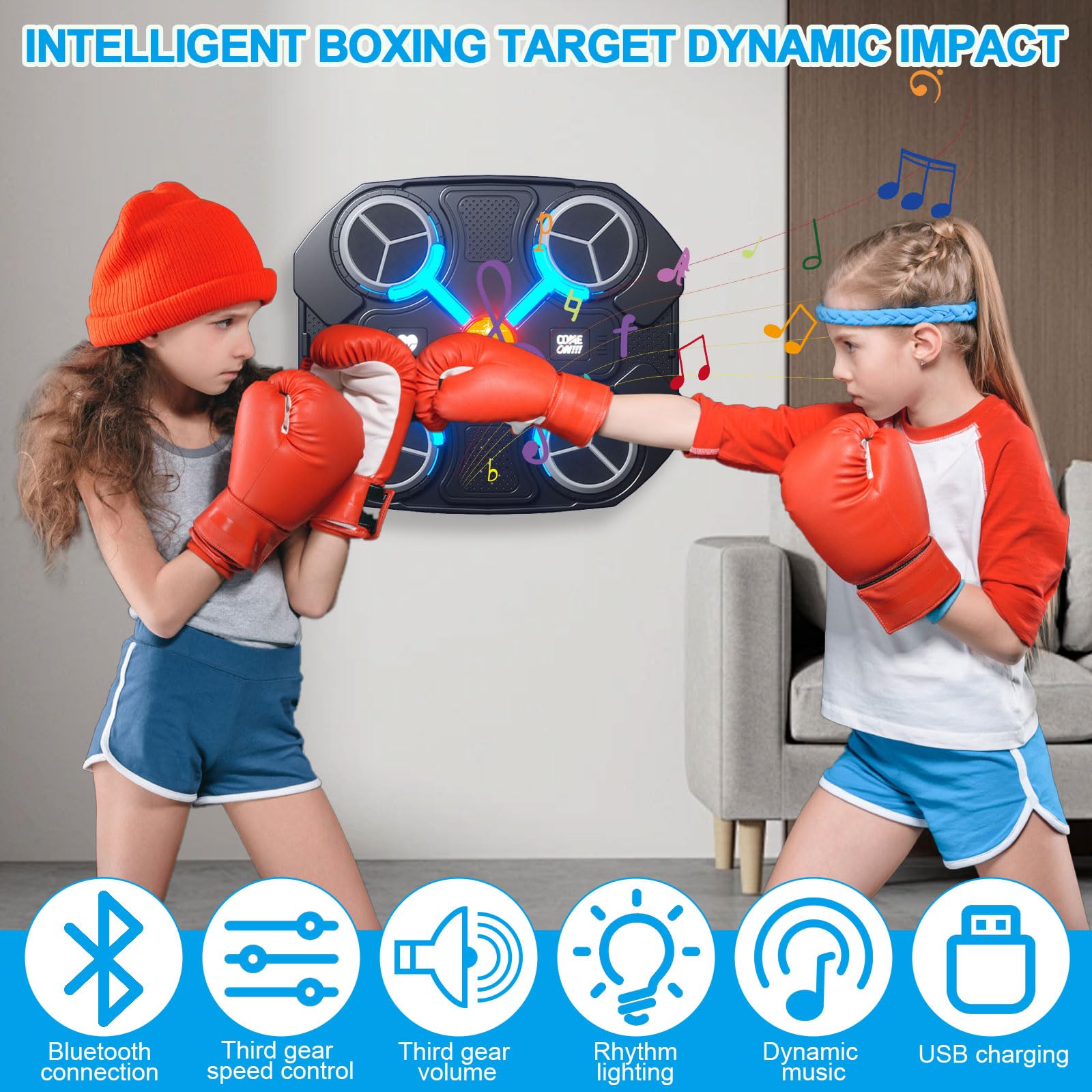 UUH New Intelligent - Professional Music Boxing Machine, Bluetooth Boxing Machine Wall Mounted Music Boxing Equipment, Boxing Music Workout Machine, Suitable For Adults And Children - View #6