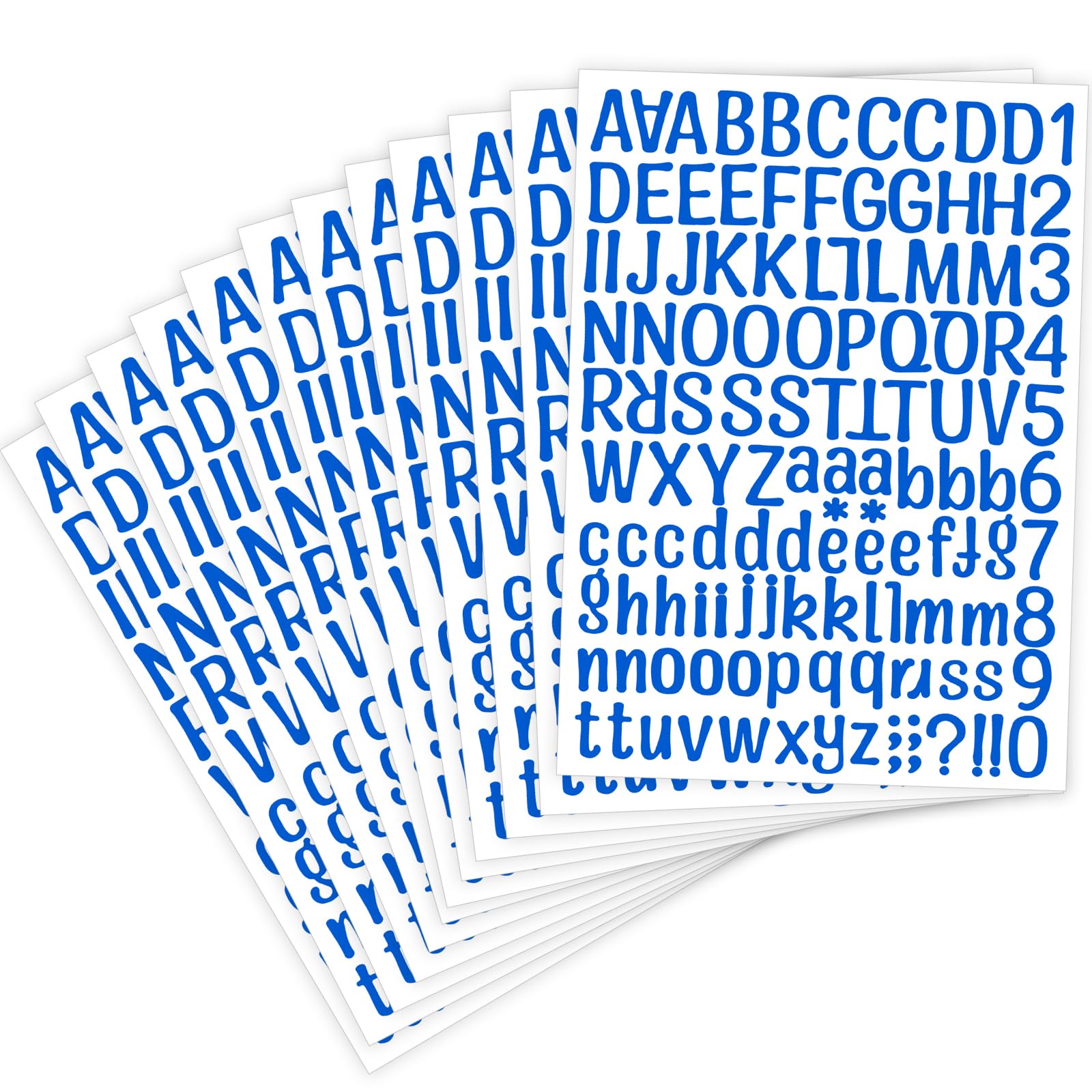 Małe winylowe naklejki z literami do scrapbookingu, 2,5 cm naklejki z literami i cyframi na skrzynkę pocztową, do domu, biura, znaków, okien, drzwi, DIY, 1416 szt., 12 arkuszy (ciemnoniebieskie)