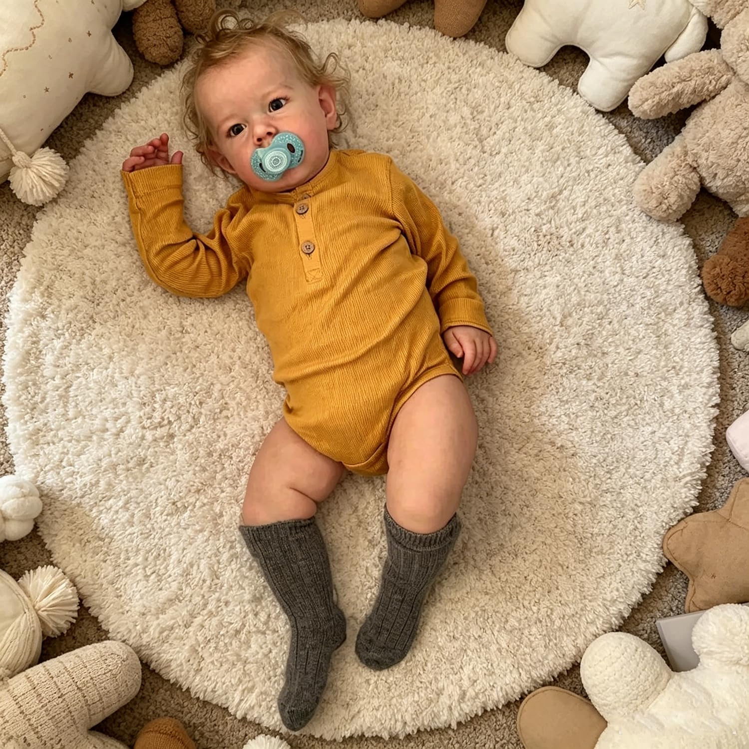 70cm Große Reborn Kleinkind Puppen Junge Echtes Baby Aussehen Realistische Reborn-Babypuppe Lebensecht Neugeborenenpuppe Junge Gewichtspuppe Spielzeug für Kinder ab 3 Jahren