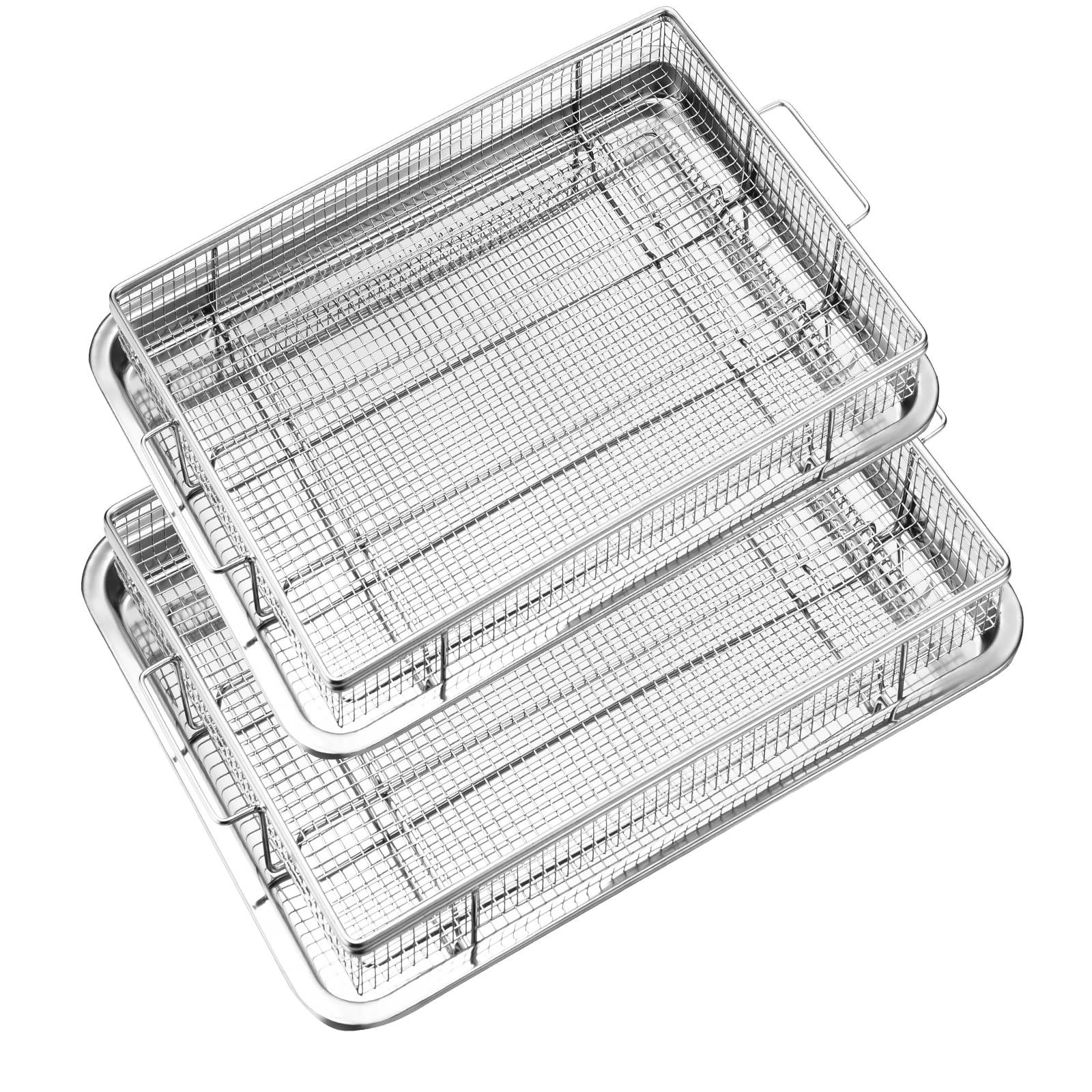 **Nonstick Stainless Steel 4PCS Air Fryer Basket for Oven and Baking**
| **360°Heating Grilling and Air Frying Accessor 