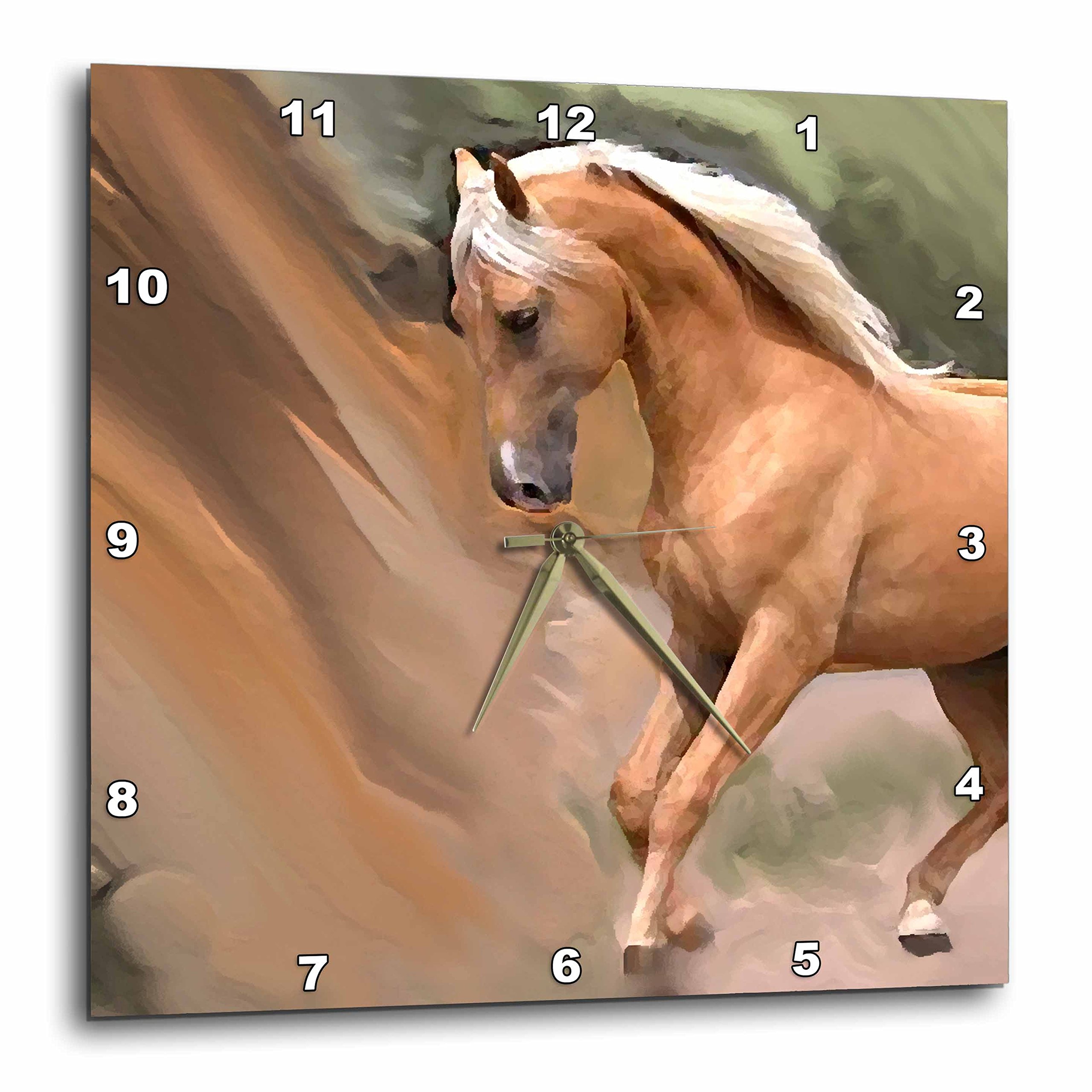 3dRose LLC Palomino Horse Wall Clock, 10 by 10-Inch