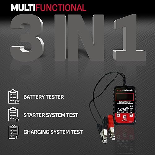 Miniatura 2 de Schumacher Electric Digital Battery Tester, BT175, 3-in-1, 12 Volt, for Use with Motorcycle, ATV, Marine, Car, SUV, Truck, RV, and Classic Car