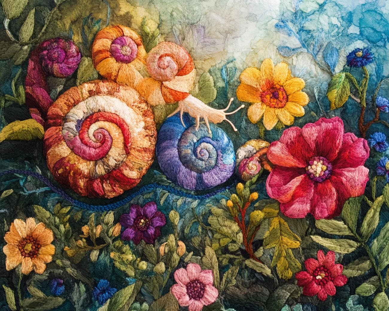 Henypt DIY Latch Hook Rug Kit Fantasy Snail 52x38cm