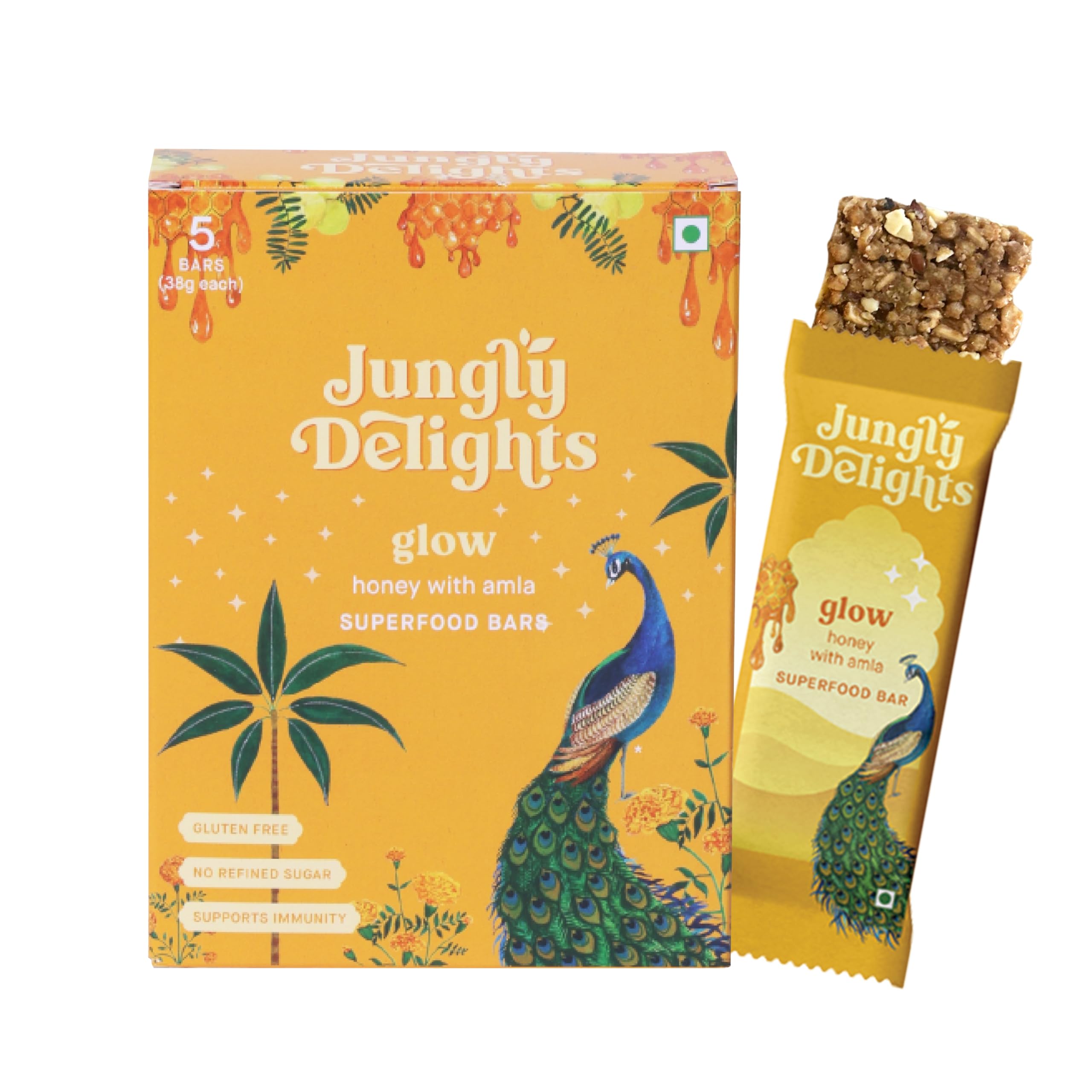 See full amazon price history chart for Jungly Delights | Glow: Honey with Amla | Superfood Bars | Box of 5 X 38g | Gluten and Refined Sugar Free | All Natural | Healthy & Delicious | Supports Immunity Jungly Delights | Glow: Honey with Amla | Superfood Bars | Box of 5 X 38g | Gluten and Refined Sugar Free | All Natural | Healthy & Delicious | Supports Immunity (B0B9GW1N4G) Amazon Price History, Amazon Price Tracker