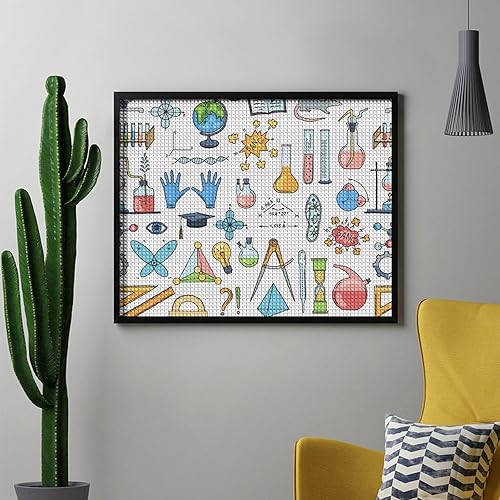 Miniatura 3 de Elementos de ciencia o química 5D, kits de pintura de diamantes de perforación completa, arte para decoración de pared del hogar, para adultos,