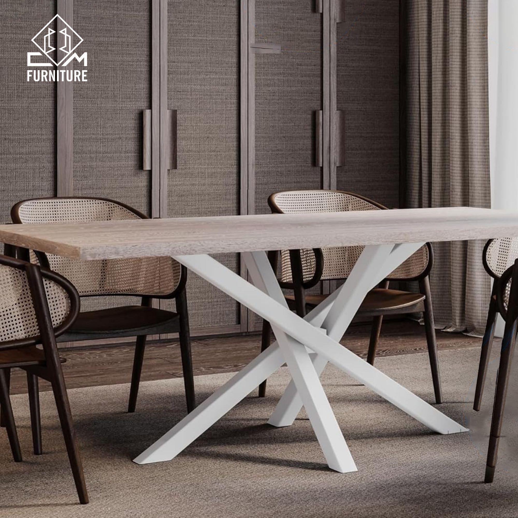 Gambe Tavolo Bianco Altezza 72 cm Struttura del Tavolo in Ferro Orion Design SPIDER Ragno Piede Piedi Acciaio Inox Gamba Solida per Tavolo da Pranzo Conferenza Basamento Tavolino DIY