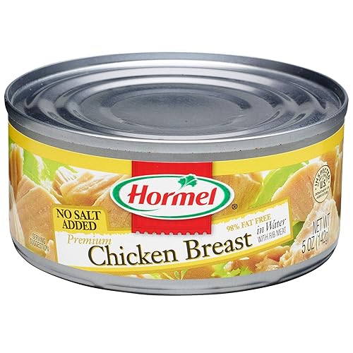 Hormel Chunk pechugas de pollo de excelente calidad sin sal agregada, latas de 5 onzas (paquete de 12)