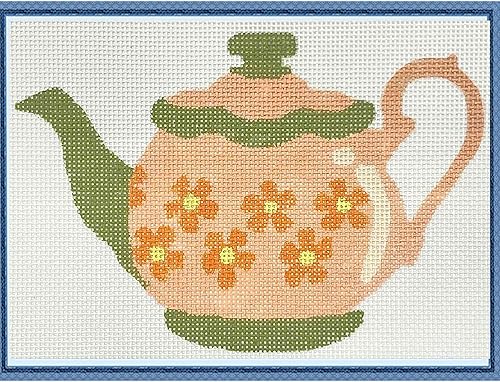 Miniatura 7 de Lienzo prepintado, bordado de 18 quilates, artes para adultos, niños, principiantes, teteras, tulipán