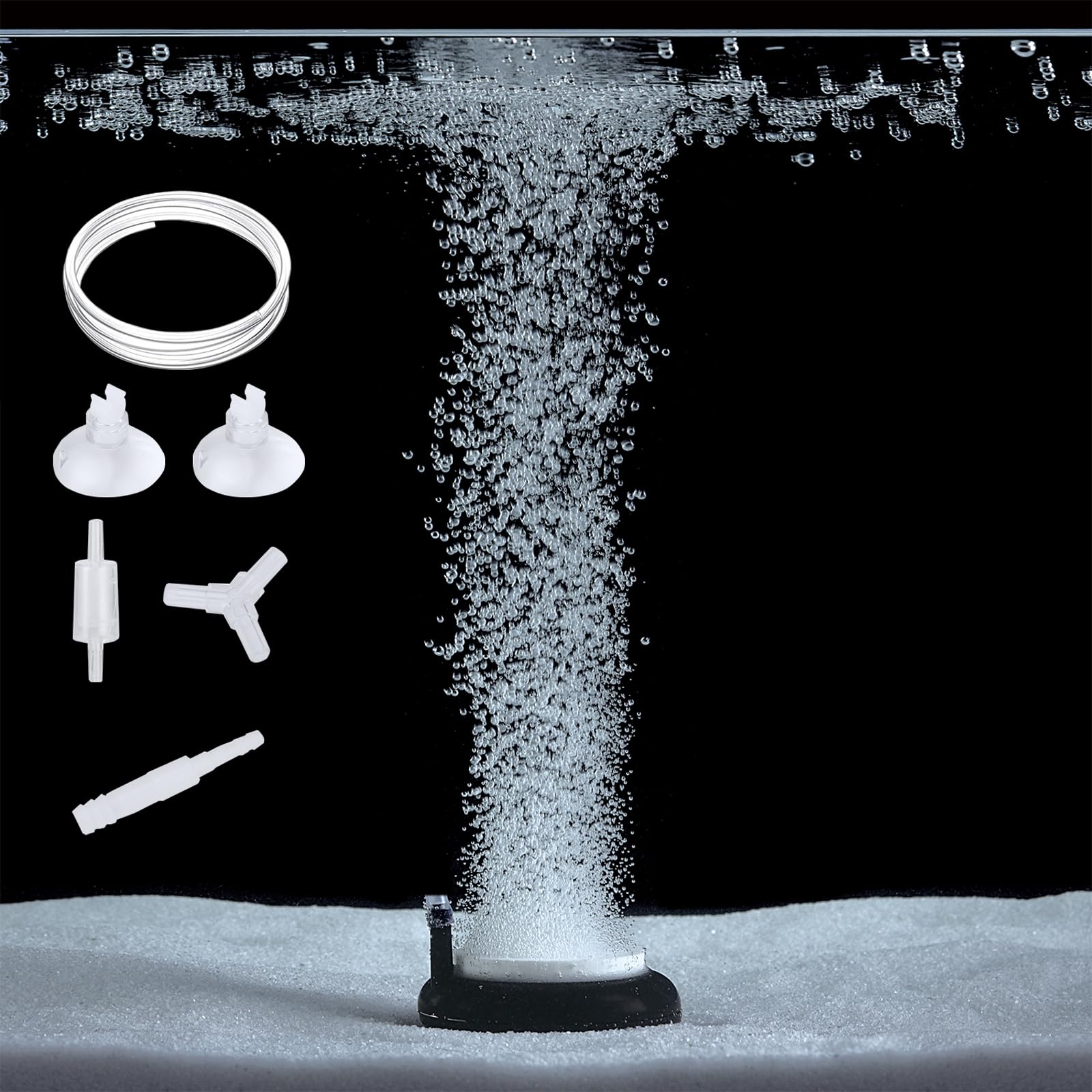 Carefree Fish Aquarium Nano Air Stone Disc Fish Tank Oxygen Stone Disk Bubble Diffuser Make Bubbles Wall Hydroponics Aerator Stone 2Inch (NO Air Pump You Need to Buy One)