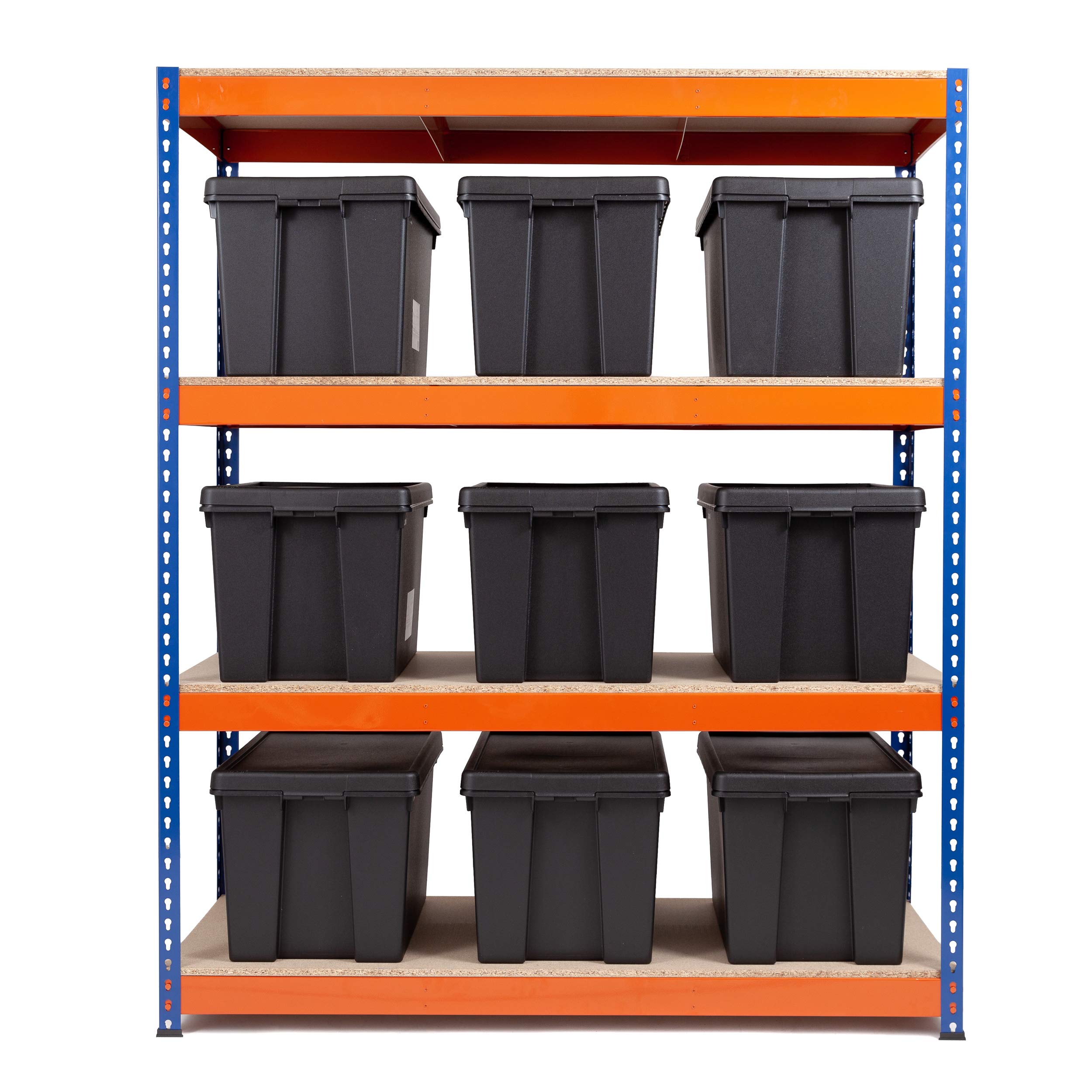 Garage Racking Storage Boxes Extra Heavy Duty Garage Racking Shelving Unit 1800mm H x 1500mm W x ...