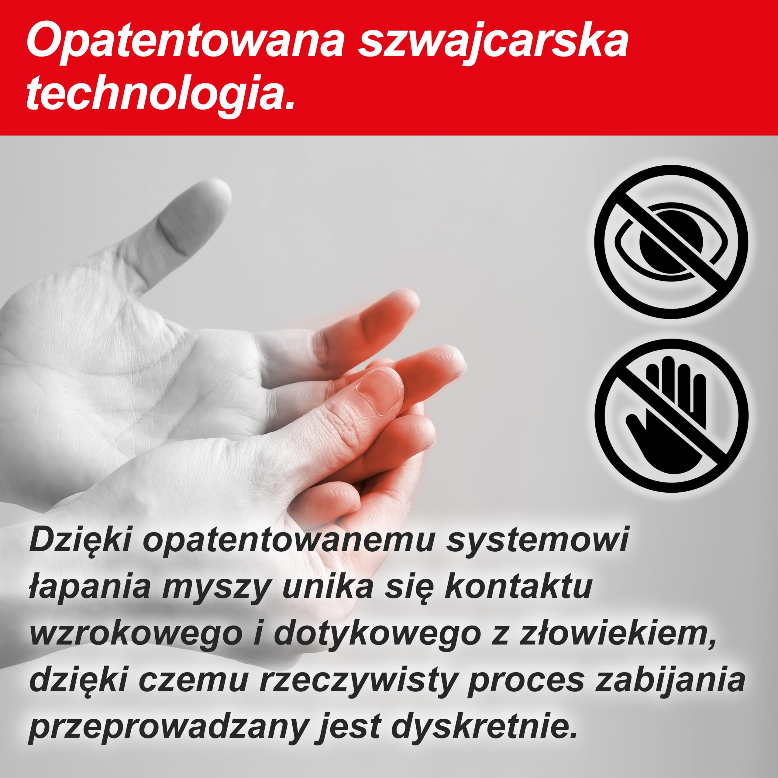 SWISSINNO Pułapka na Myszy No See No Touch – Skuteczne Łapanie bez Widoku Gryzonia – Jednorazowa i Dyskretna – Higieniczna Obsługa