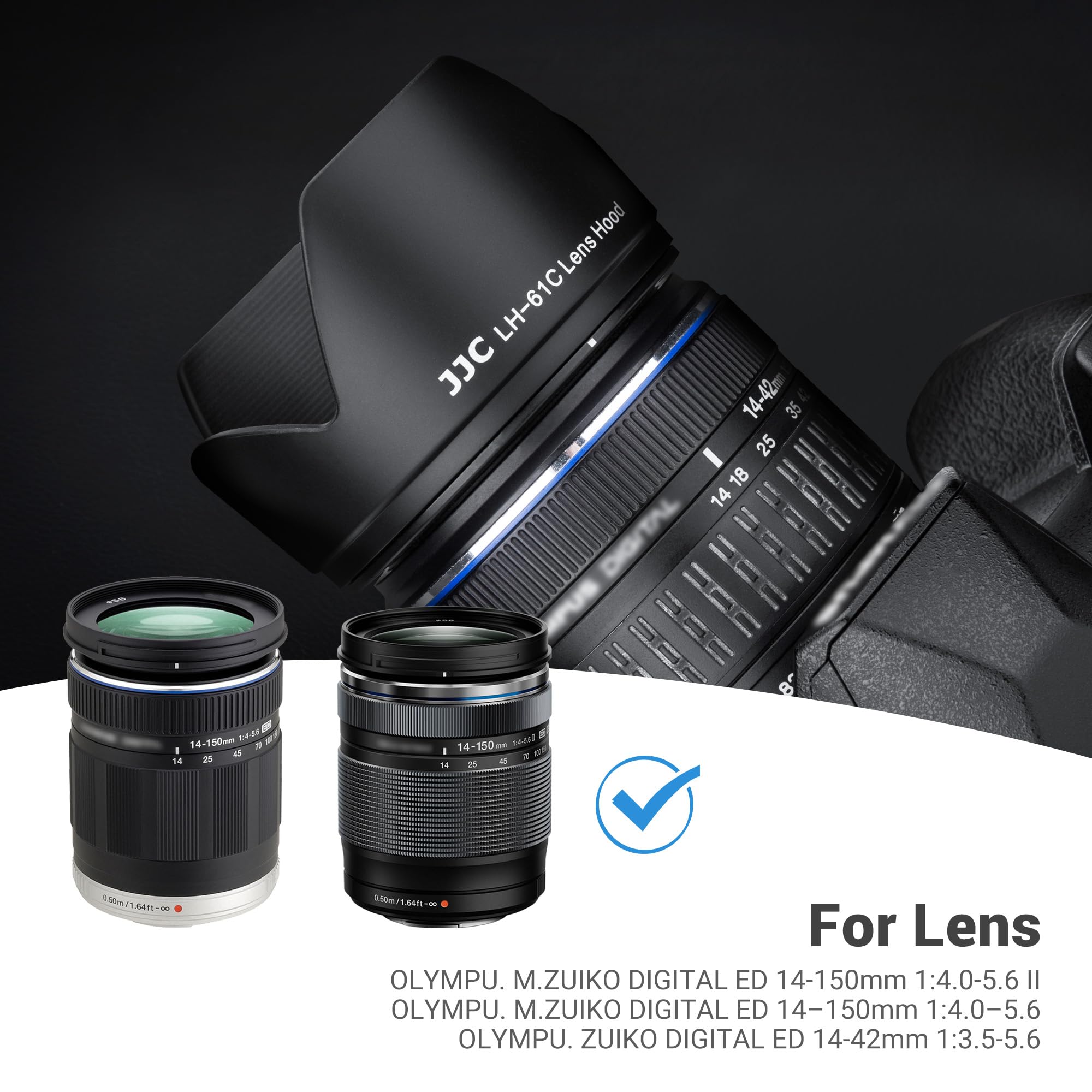 Amazon | JJC LH-61C レンズフードシェード オリンパス Zuiko 14-42mm 