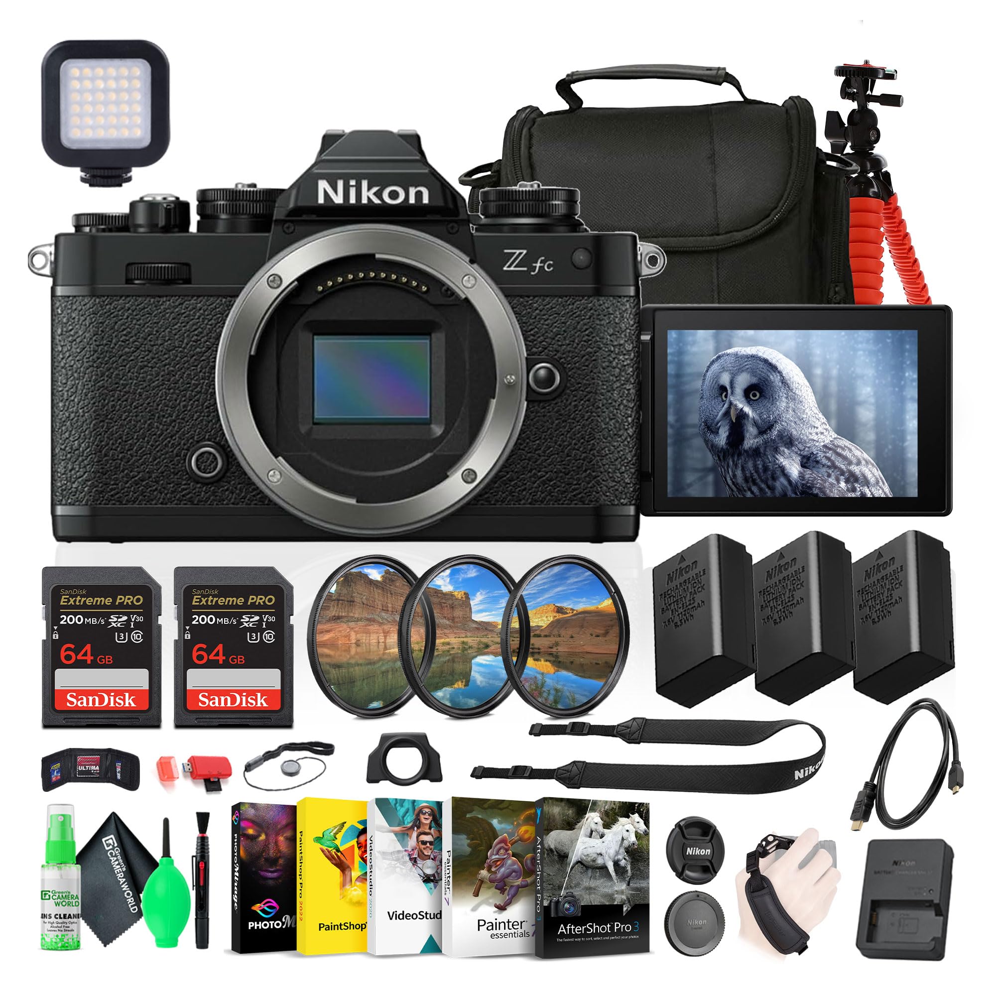 Amazon.com : Nikon Z fc DX-Format Mirrorless Camera (1671B) + 2 x