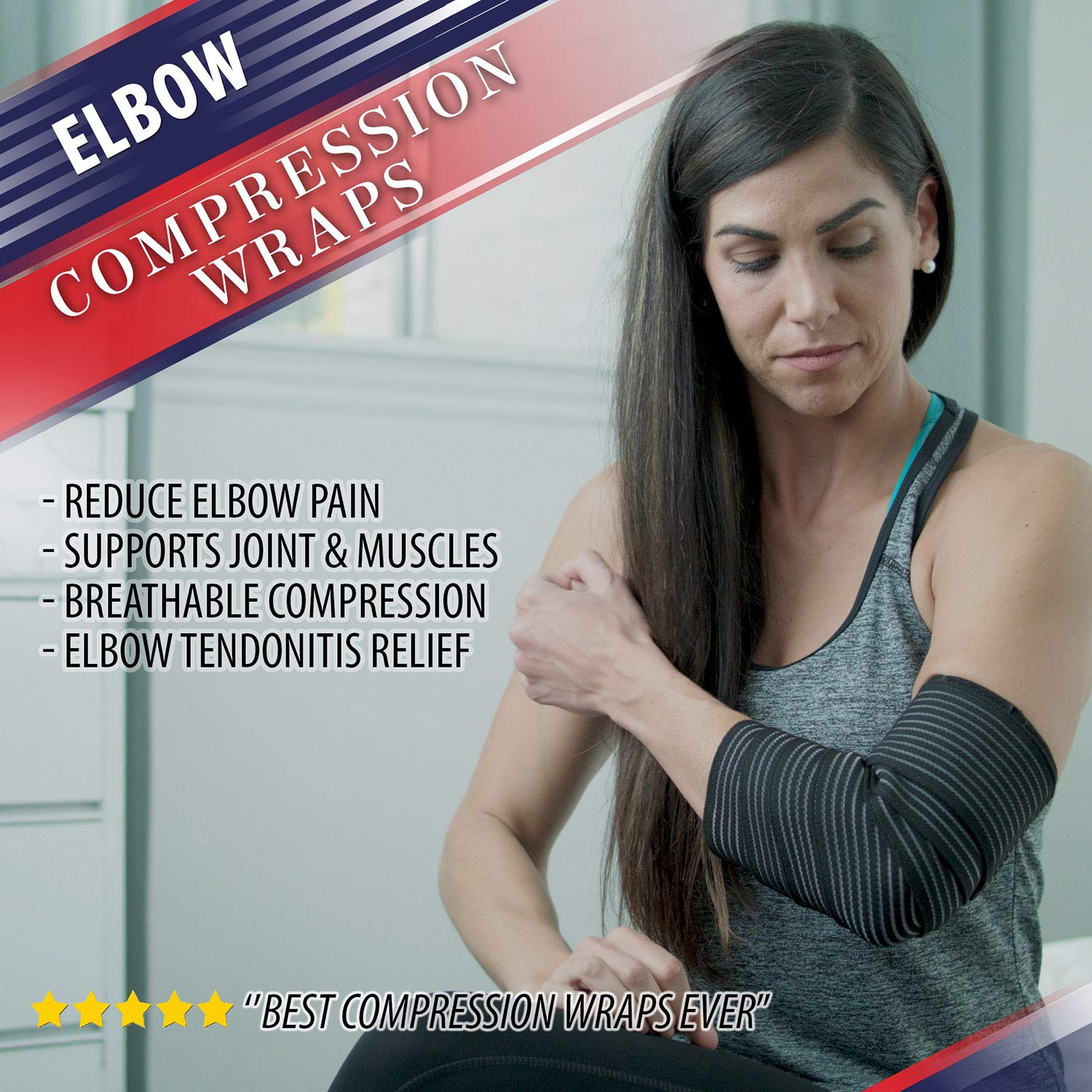 Elastic Knee Compression Bandage Wraps Support for Legs, Thighs