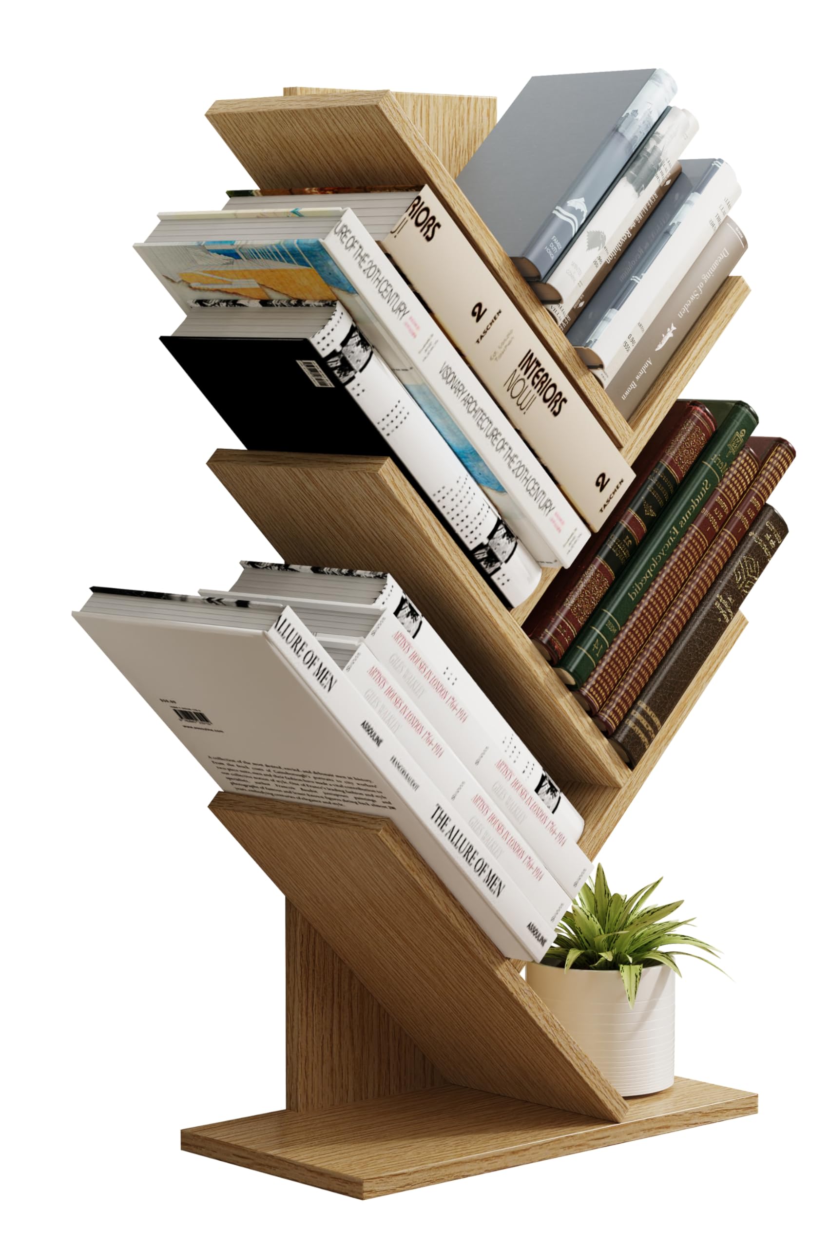 VCM Holz Aufbewahrung Standregal – 6 offene Fächer, Bücherregal, Deko, Holz