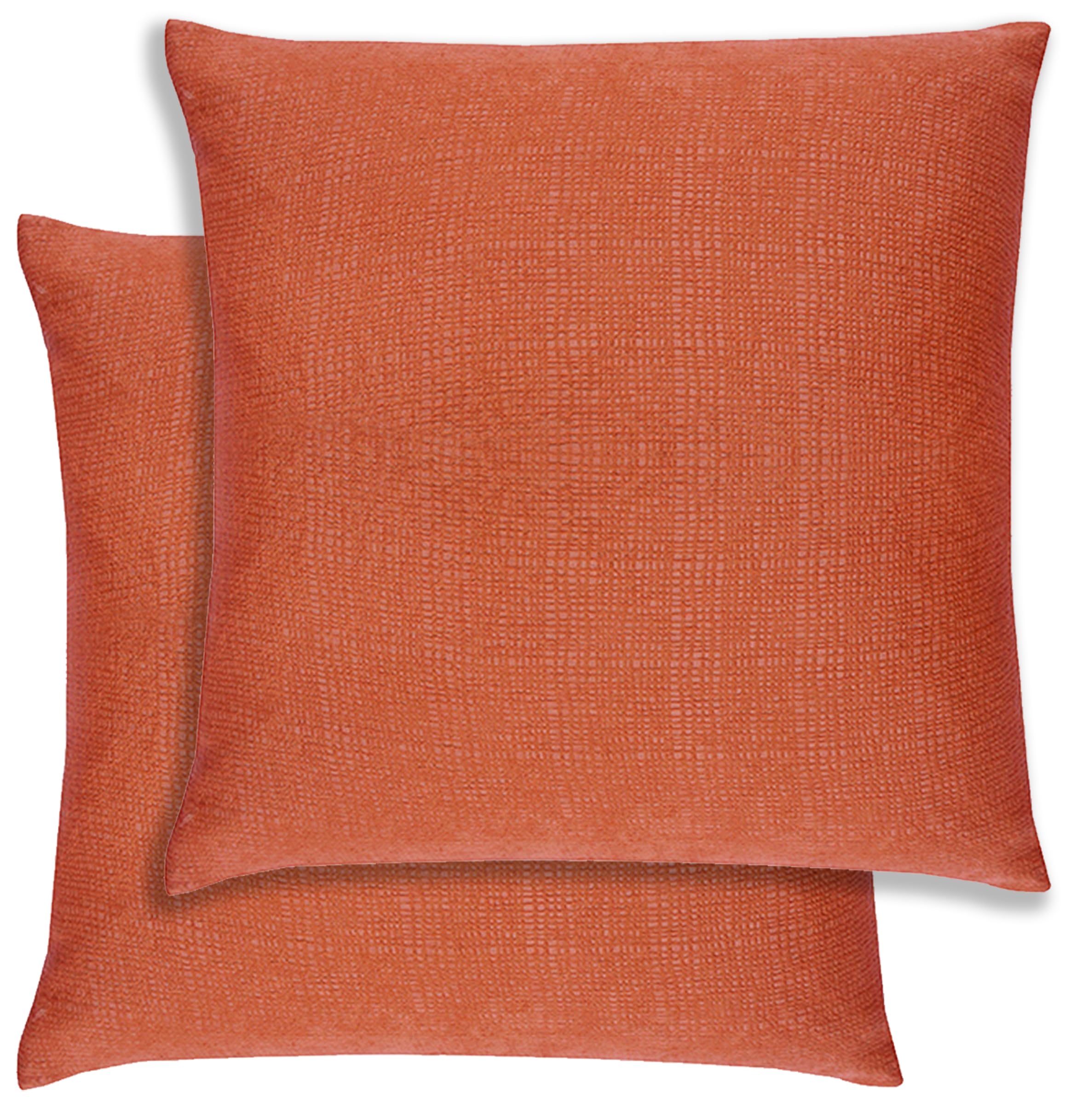 Enhanced Living Orange Pair Of Matrix Embossed Design Cushion Covers 43X43cm – Plain Textured Design With Piped Edge – Double-Sided, Zip Opening – Covers Only, No Inserts