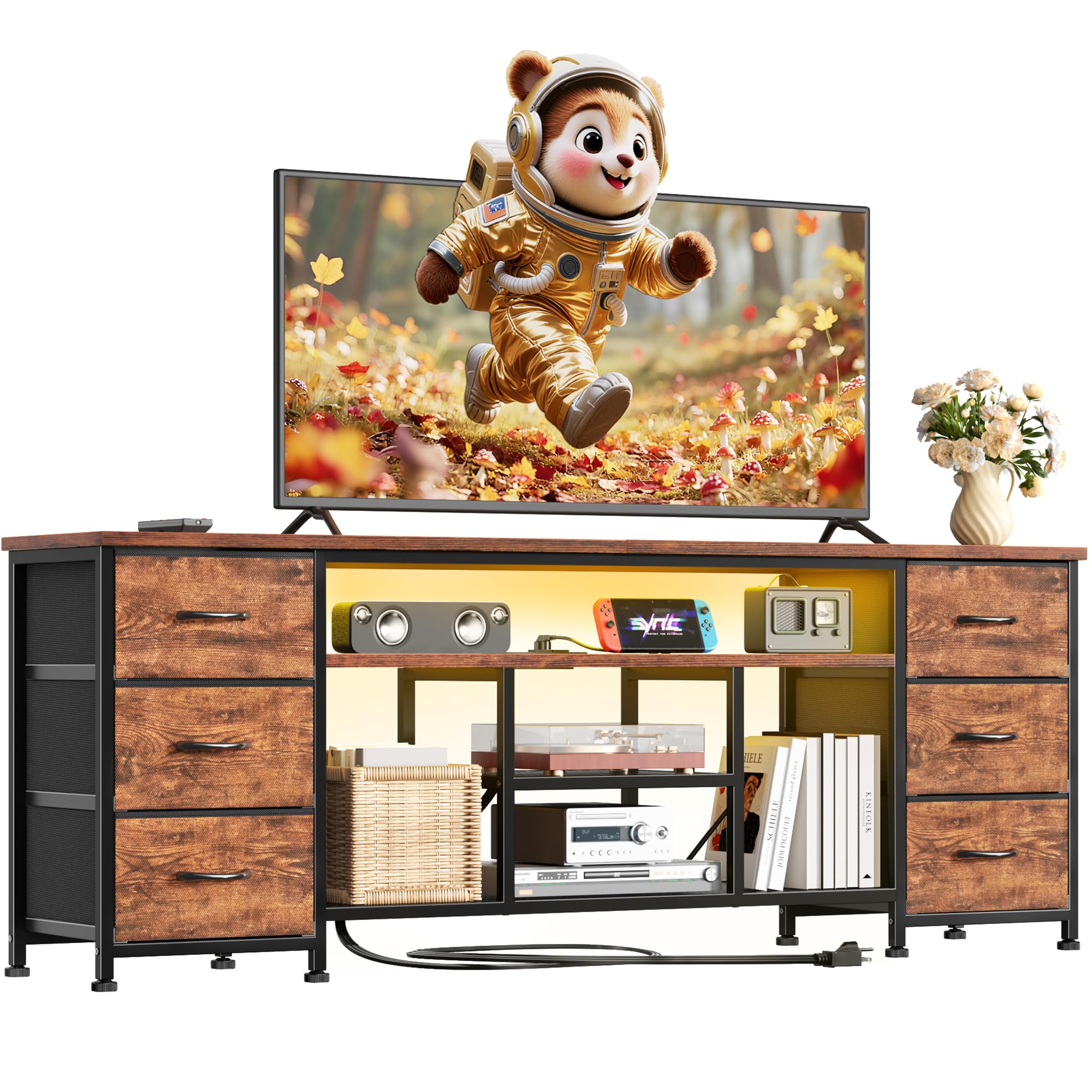Amazon.com: Furologee LED TV Stand for 65, 70 Inch TV, 63 Inch