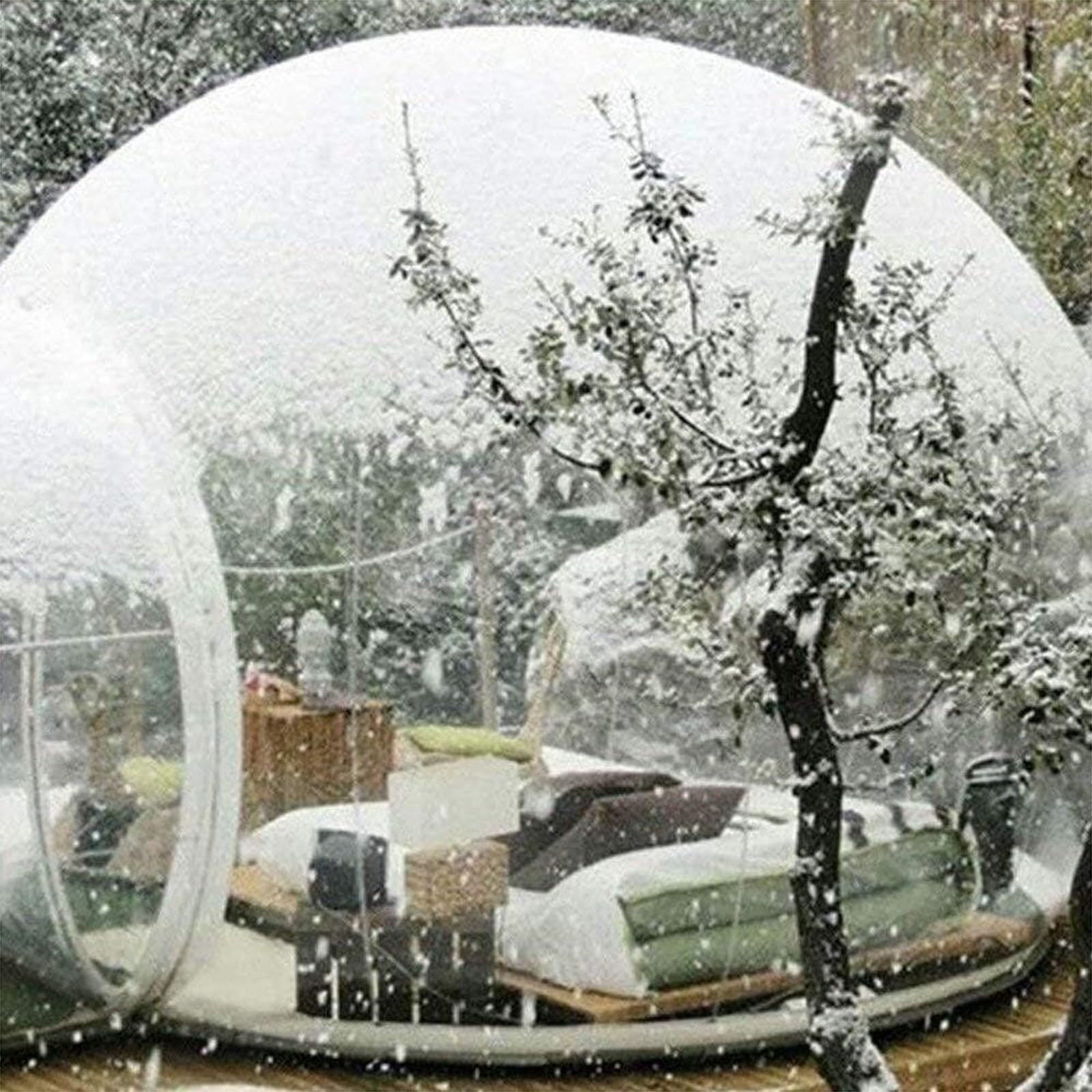 Tienda de campaña inflable transparente con soplador y túnel para acampar al aire libre, fiestas en el patio trasero y observar las estrellas