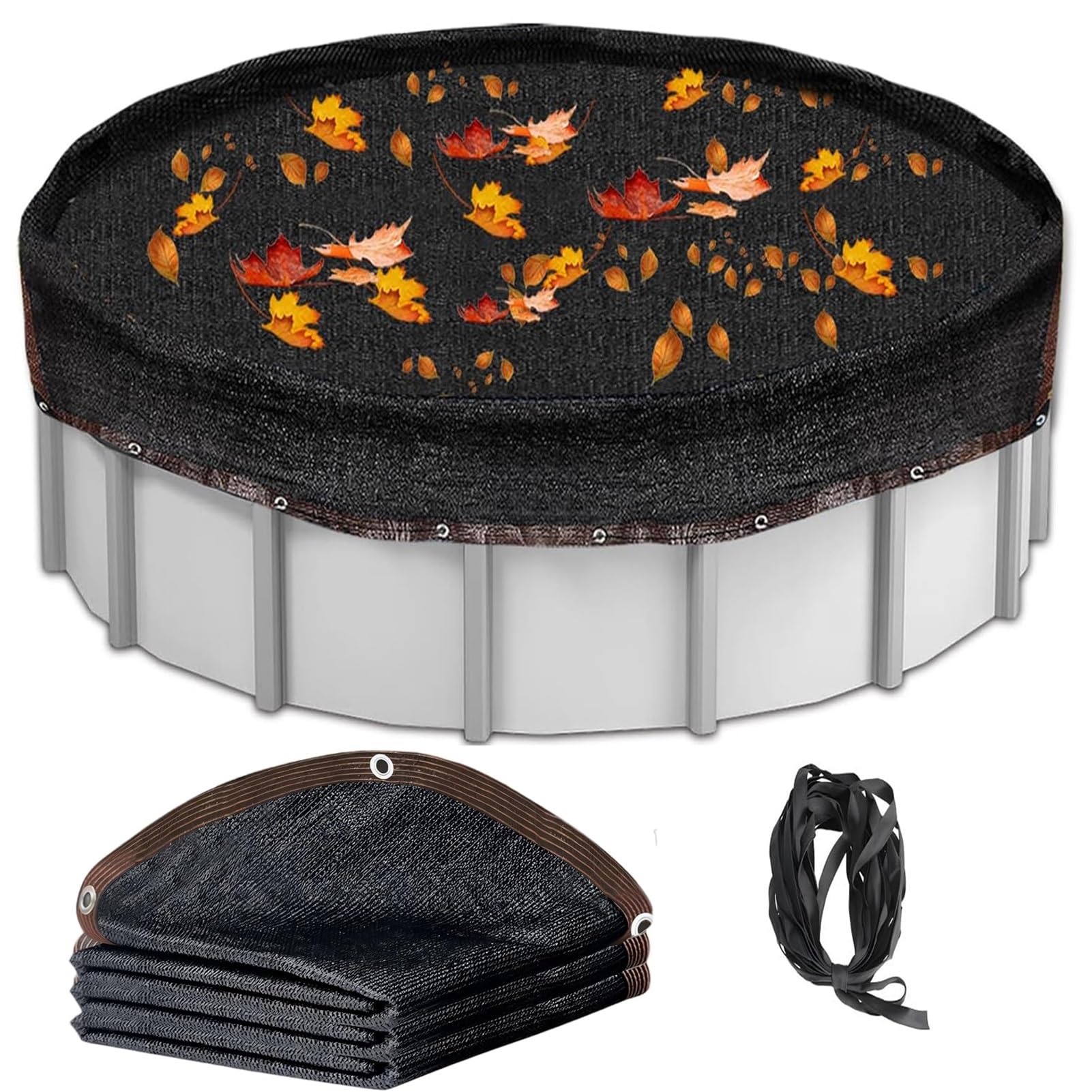 Filet Protection Piscine Diameter 4.5m Bâche De Piscines Ronde Filet Anti-Feuilles Housse Anti-Soleil pour Piscine Hors Sol Housse De Piscine Ronde pour Chiens Et Enfants