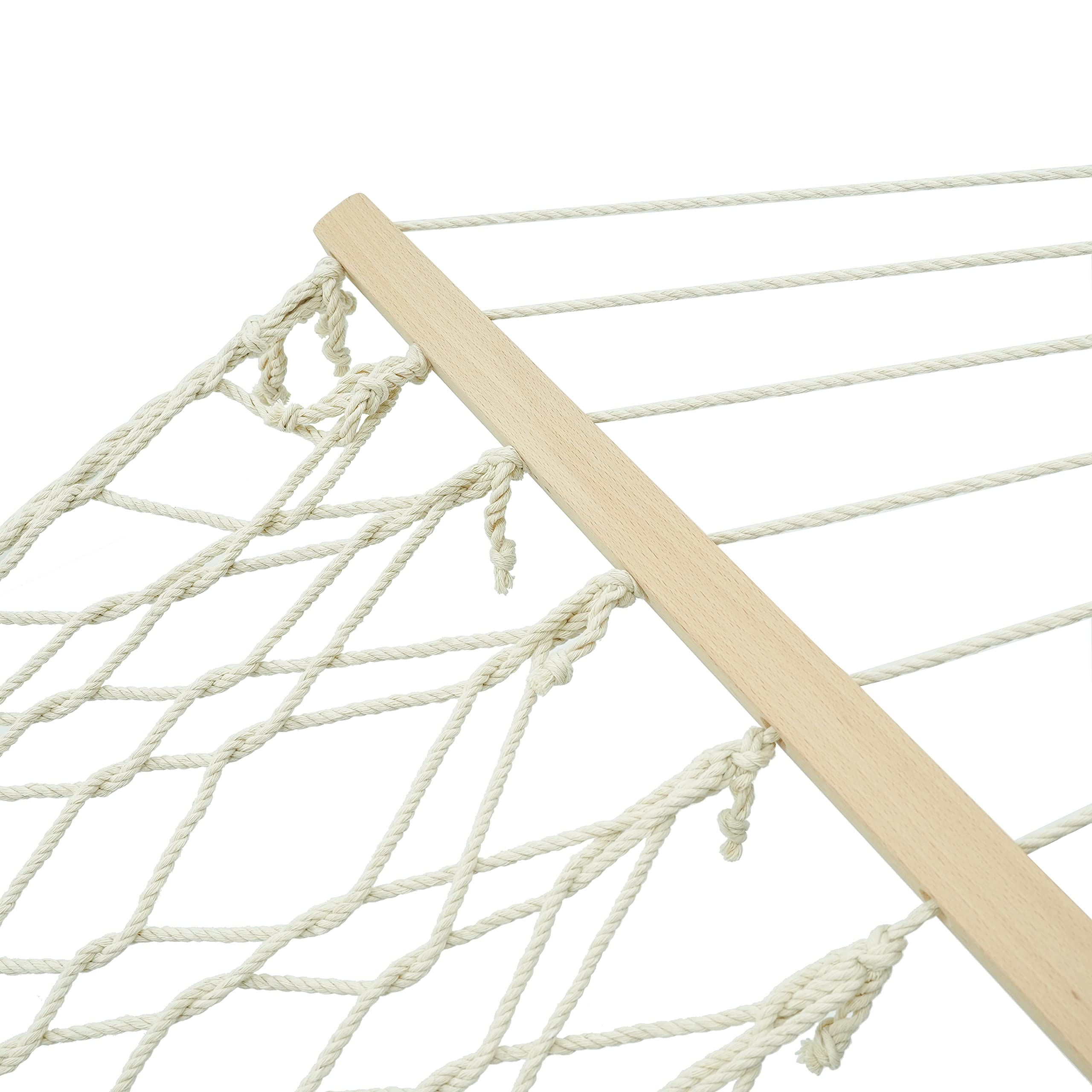 Amaca da Giardino in Cotone 200x170 cm con Barre di Diffusione in Legno da 150 cm Sollevamento carico di 150 kg (200x170)